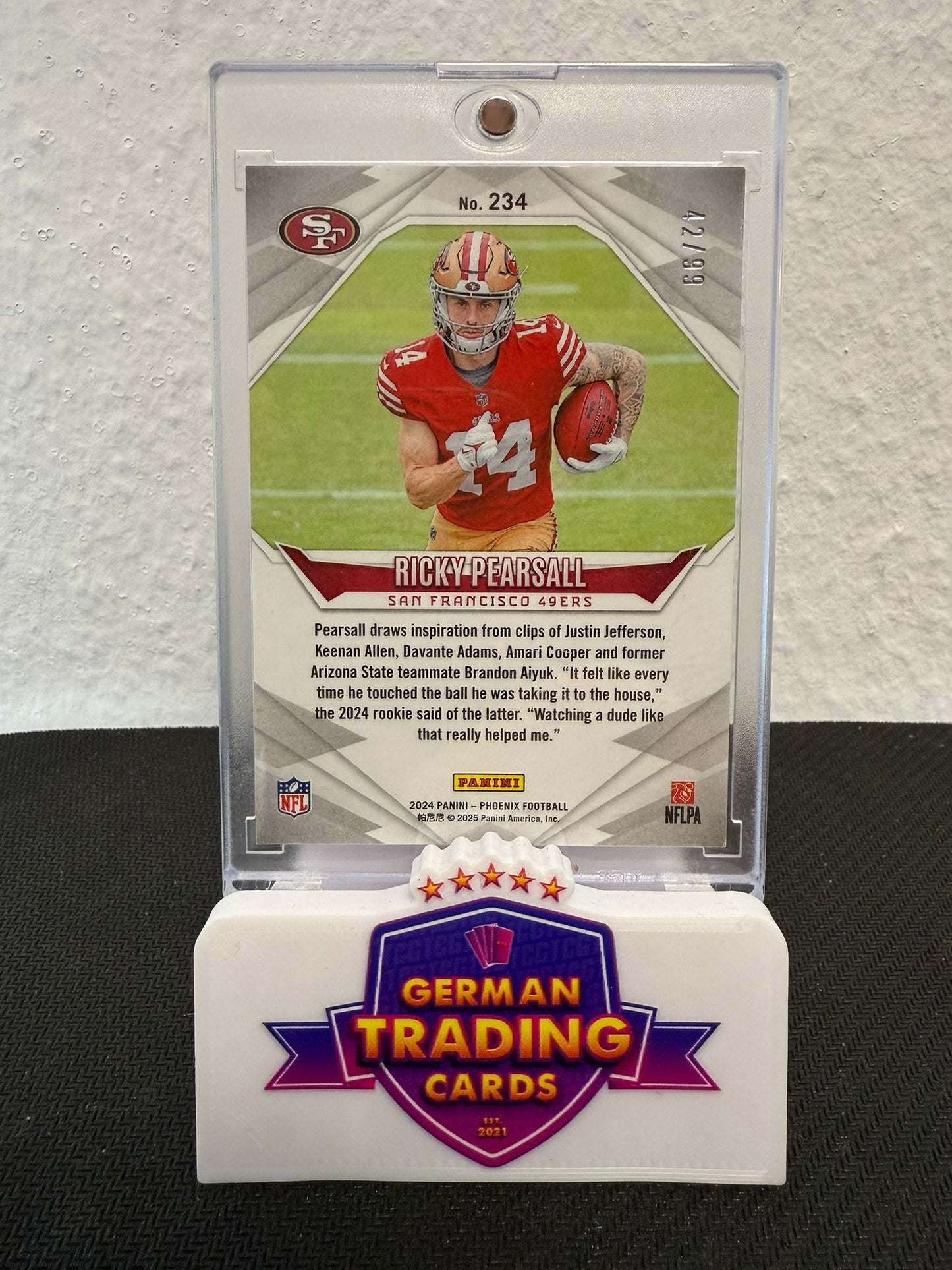 Ricky Pearsall Rookie 42/99 - Panini Phoenix Football 2024
