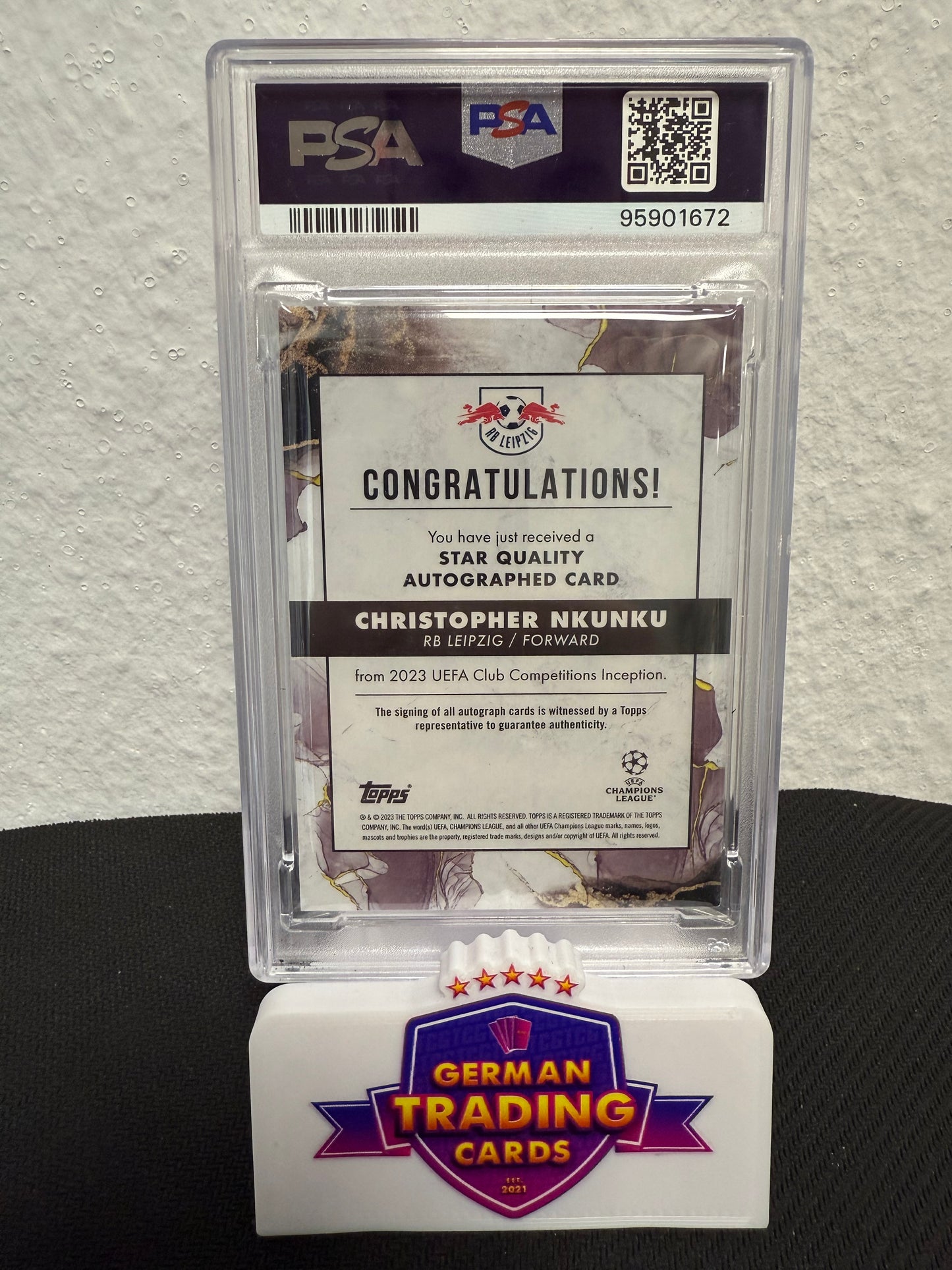 Christopher Nkunku Auto 10/10 PSA 9 - 2022-23 Topps Inception UCC