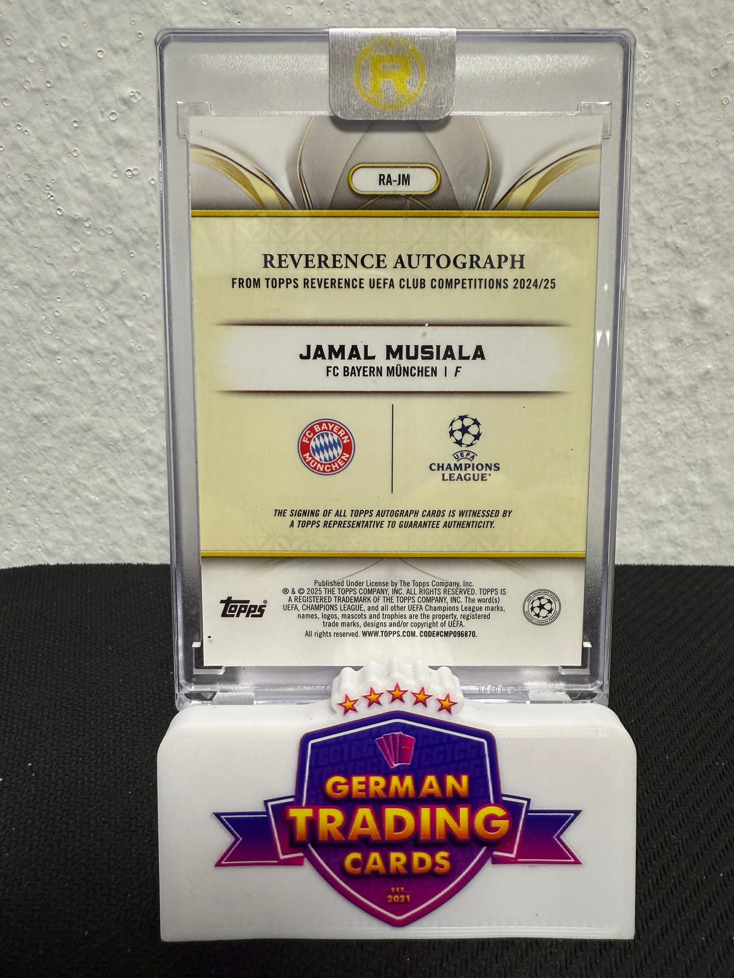 Jamal Musiala Auto 01/25 - 2024-25 Topps Reverence UCC
