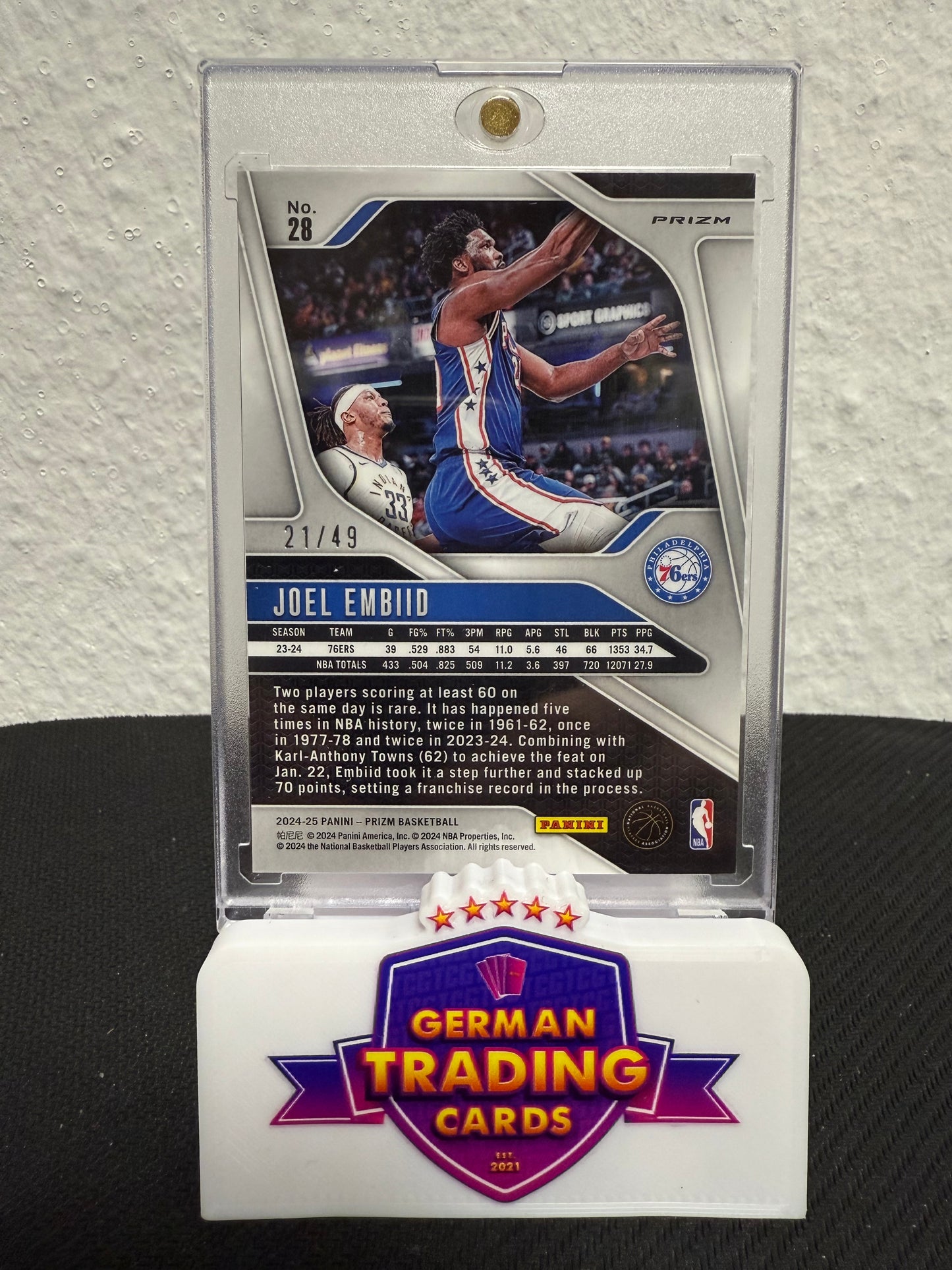 Joel Embiid 21/49 - 2024-25 Panini Prizm Basketball