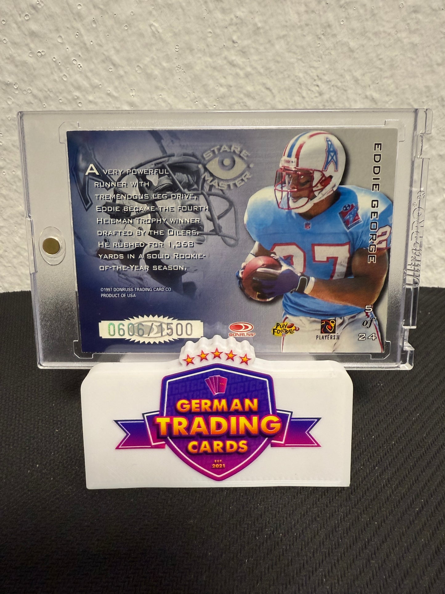 Eddie George Stare Masters 0606/1500 - 1997 Donruss Preferred