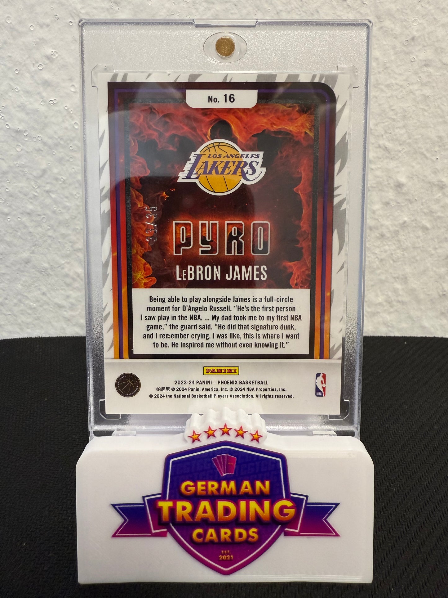 LeBron James Pyro 33/35 - 2023-24 Panini Phoenix Basketball