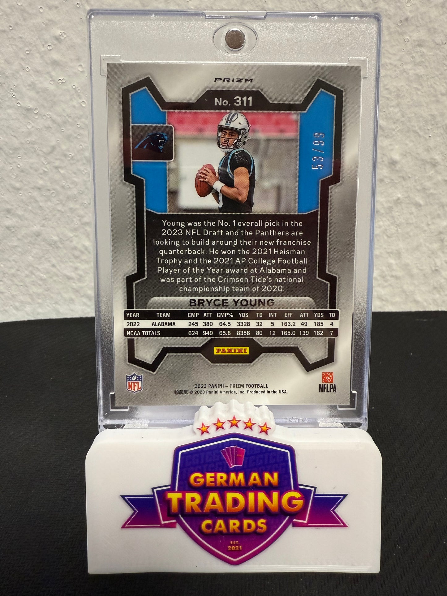 Bryce Young Rookie 53/99 - 2023 Panini Prizm Football