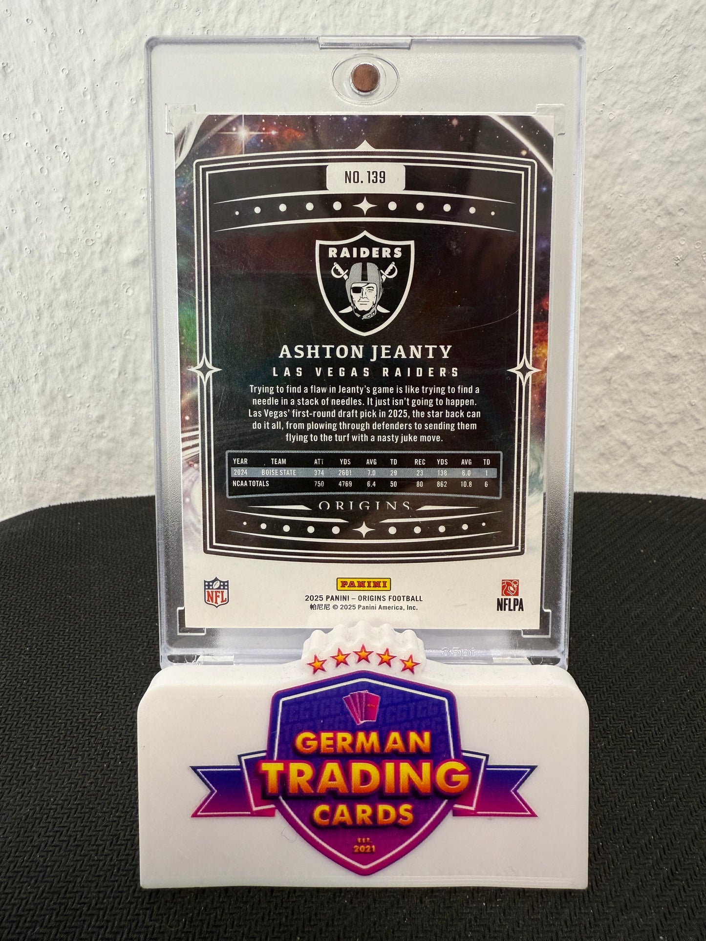 Ashton Jeanty Rookie 38/50 - 2025 Panini Origins Football