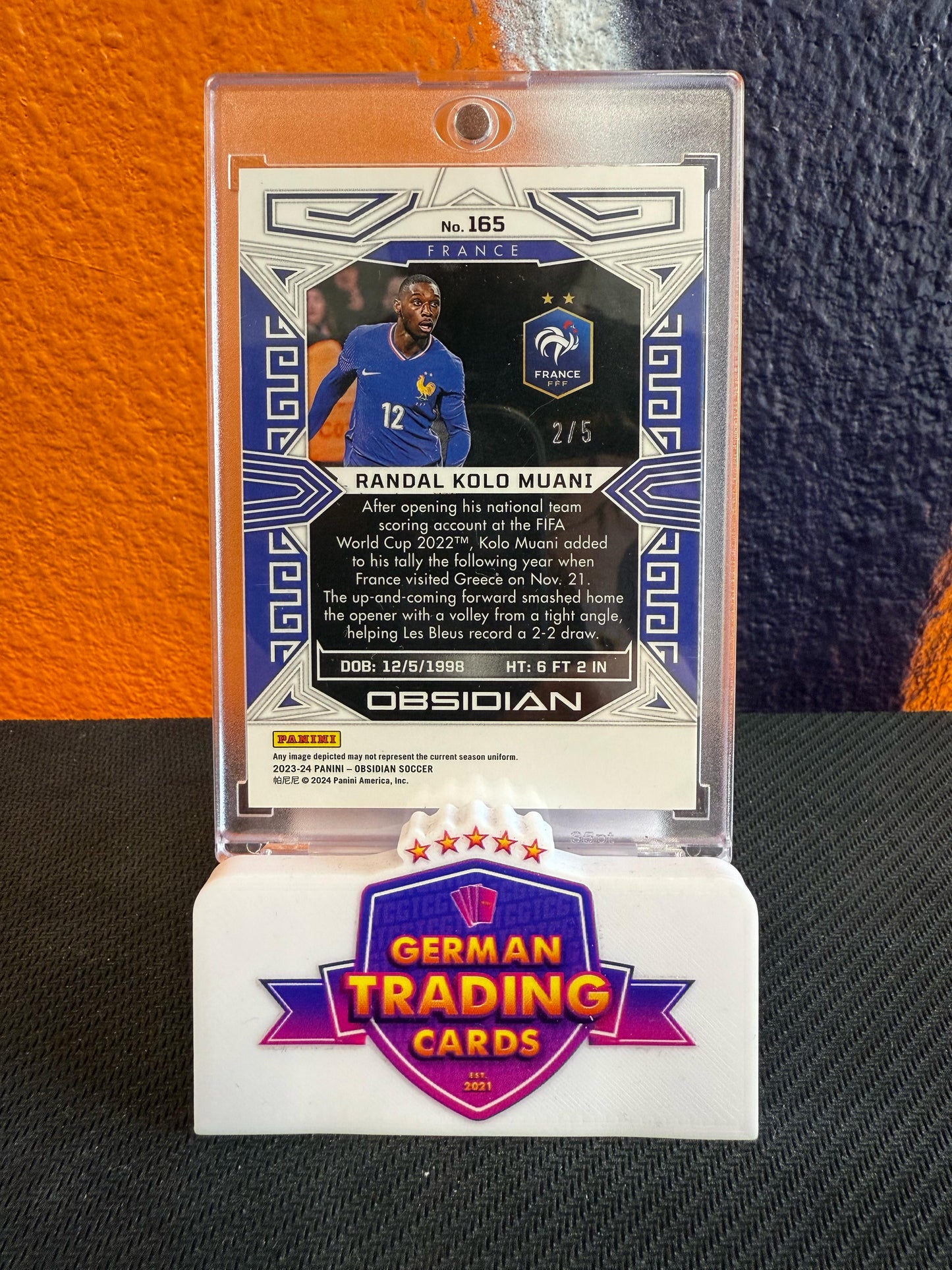 Randal Kolo Muani Electric Etch Green 2/5 - Panini Obsidian 2023-24