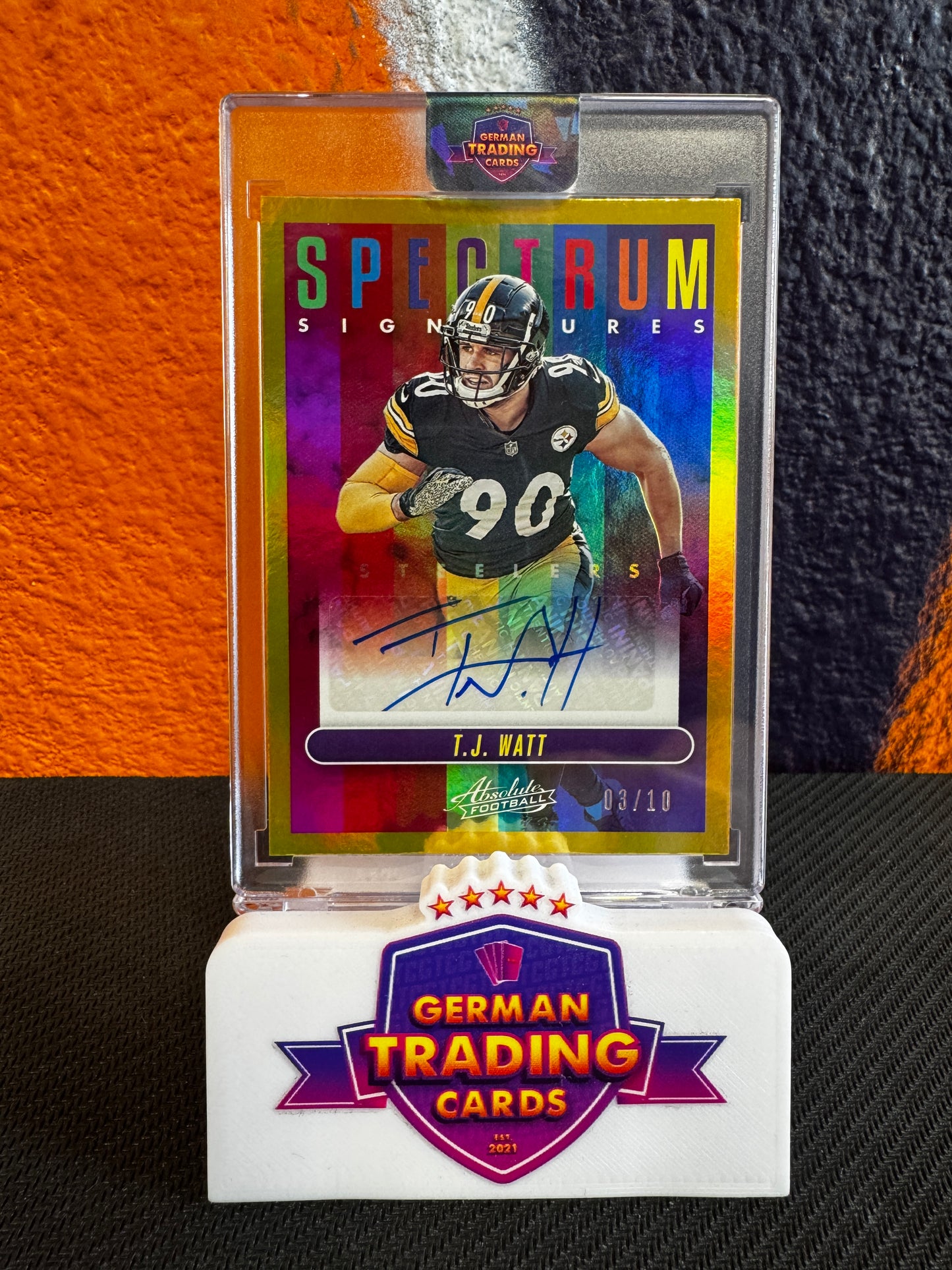 T.J. Watt Spectrum Signatures 03/10 - Panini Absolute Football 2023