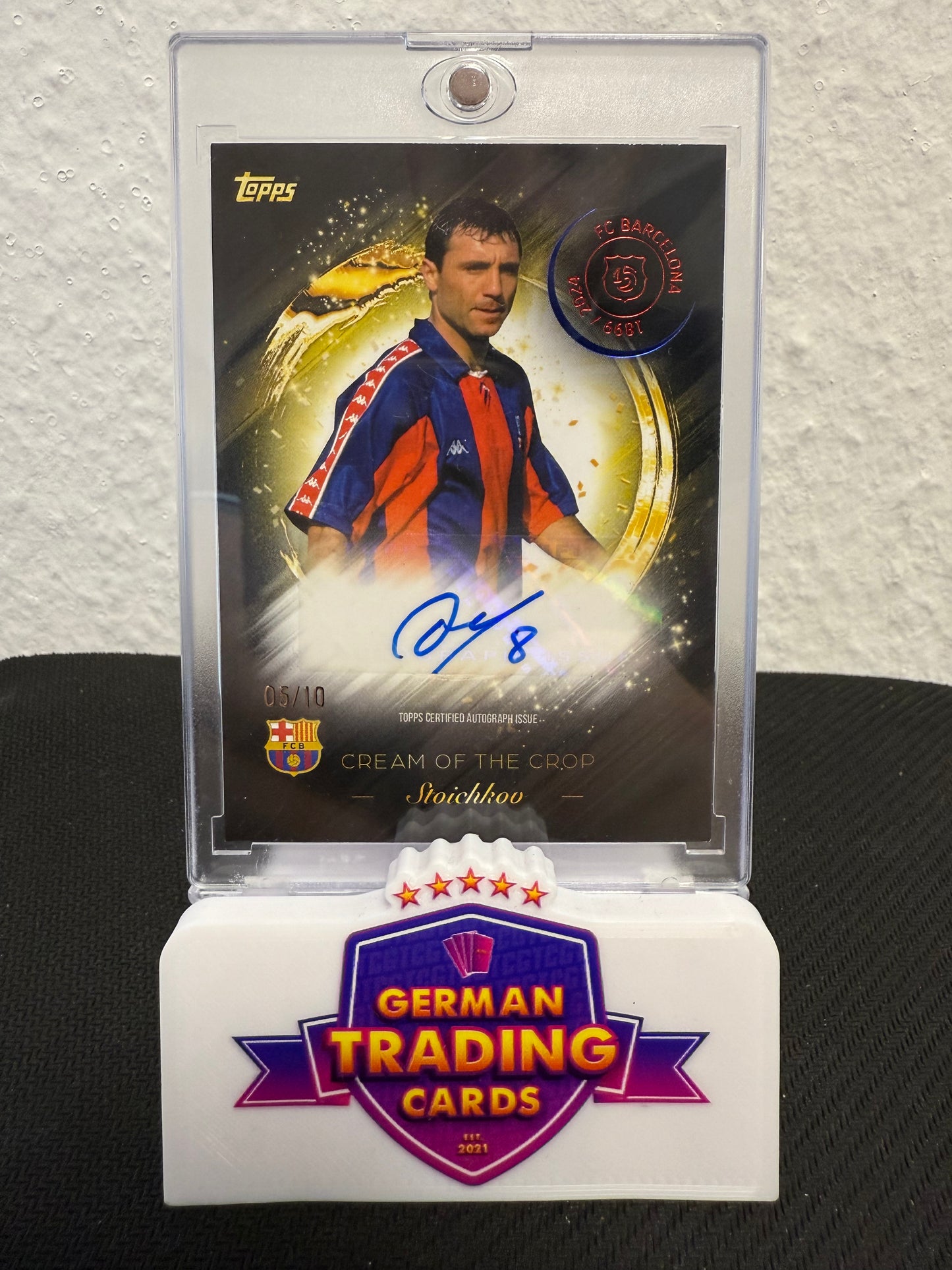 Christo Stoichkov Cream of the Crop Auto 05/10 - 2024-25 Topps FC Barcelona 125 Years Anniversary
