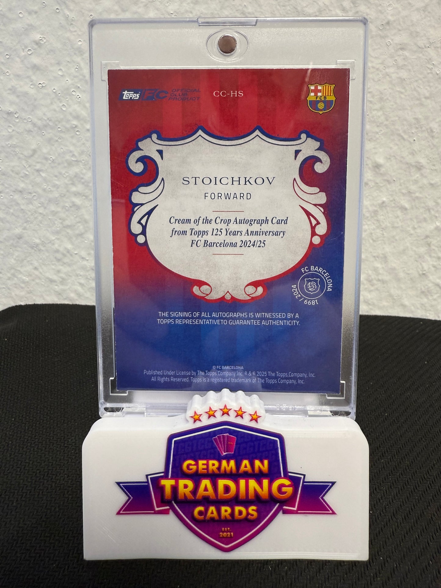 Christo Stoichkov Cream of the Crop Auto 05/10 - 2024-25 Topps FC Barcelona 125 Years Anniversary