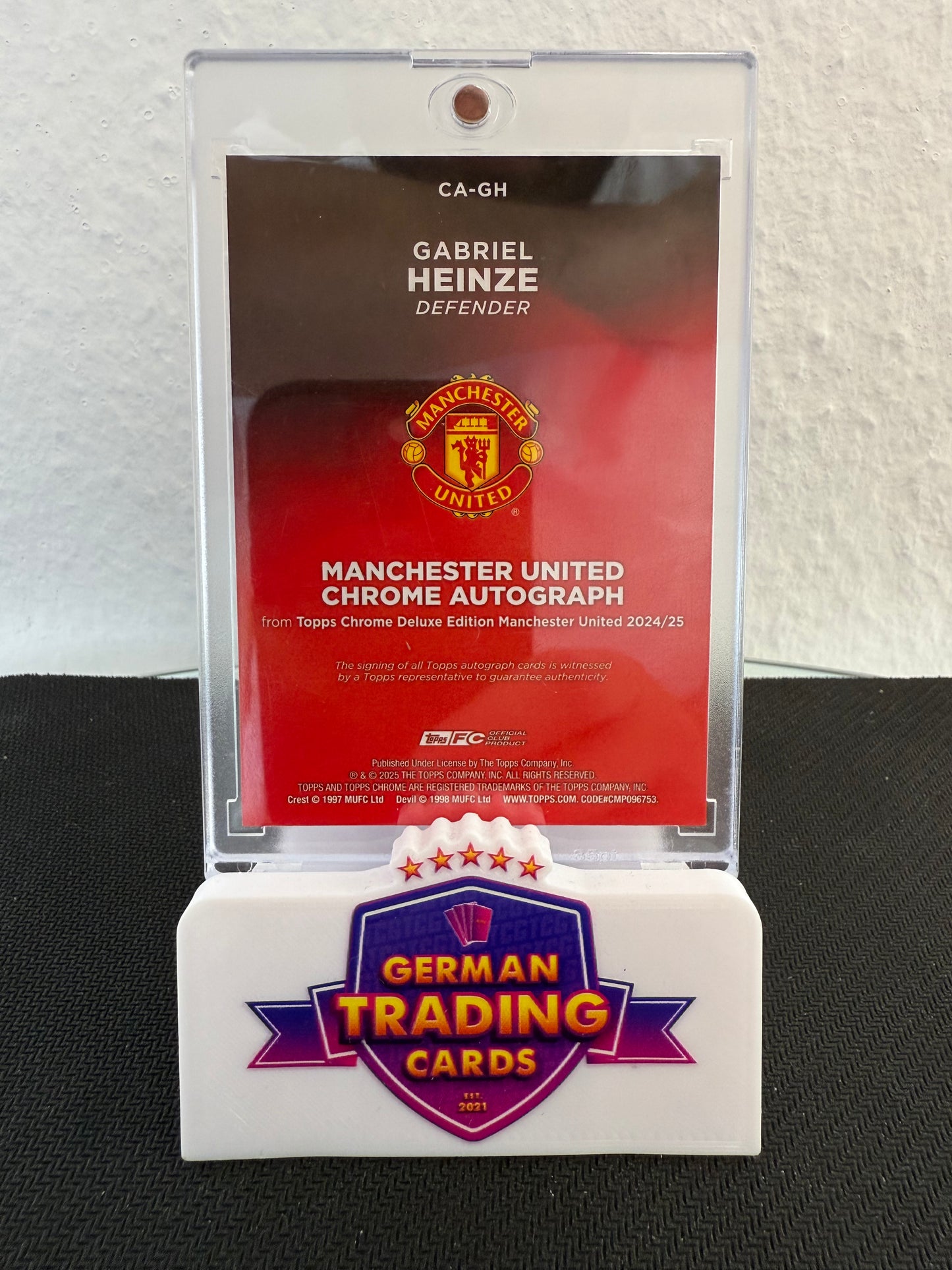 Gabriel Heinze Auto 09/10 - 2024-25 Topps Chrome Deluxe Editon Manchester United