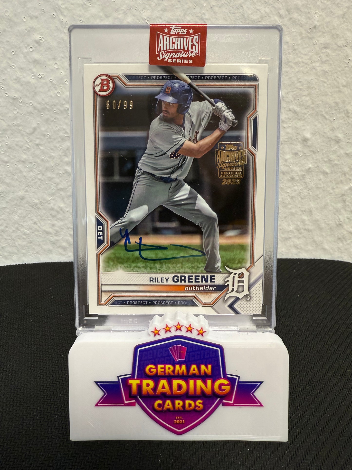 Riley Greene on Card Auto 60/99 - 2023 Topps Archives Signatures Baseball
