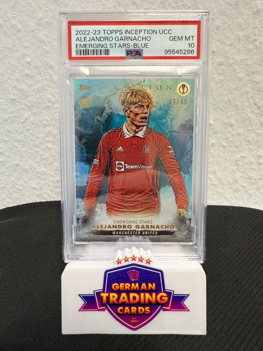 Alejandro Garnacho Emerging Stars Rookie 35/49 PSA 10 - 2022-23 Topps Inception UCC