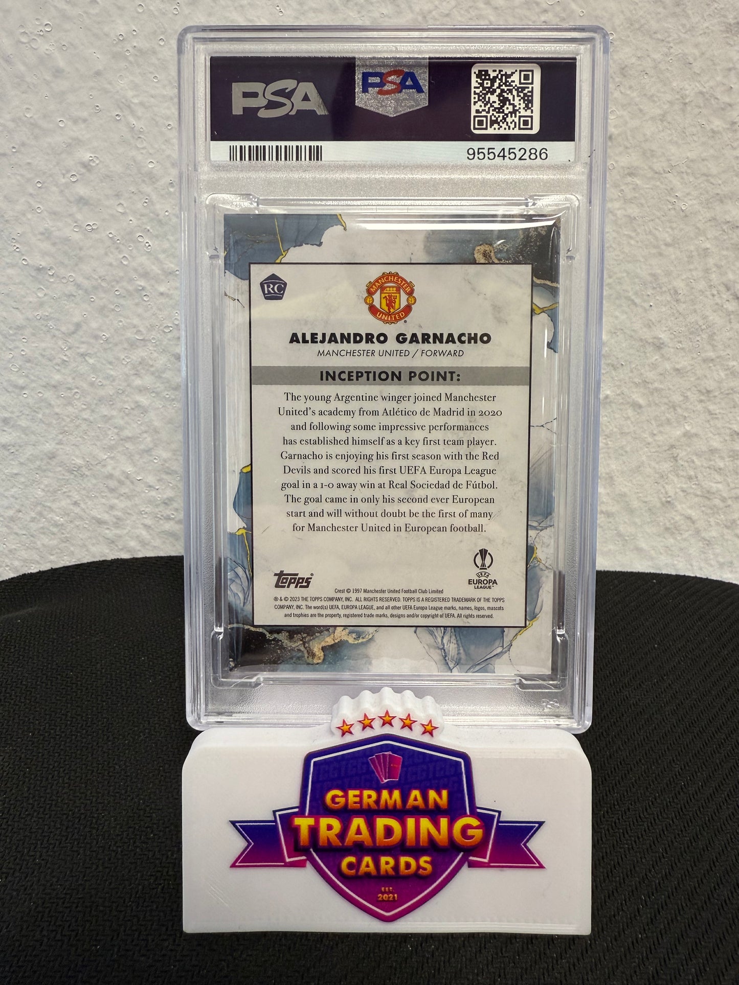 Alejandro Garnacho Emerging Stars Rookie 35/49 PSA 10 - 2022-23 Topps Inception UCC