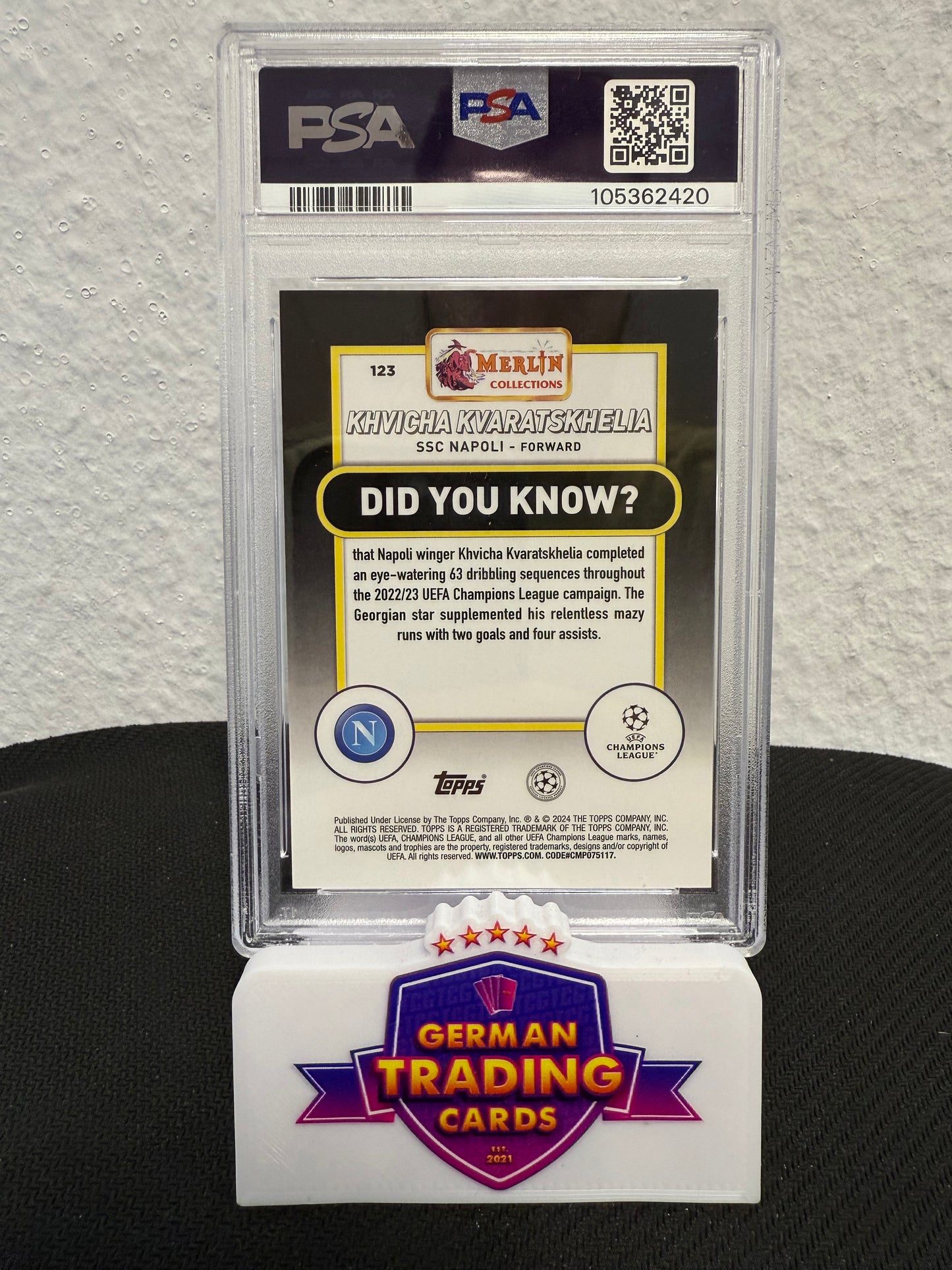 Khvicha Kvaratskhelia 03/10 PSA 9 - 2023-24 Topps Merlin UCC