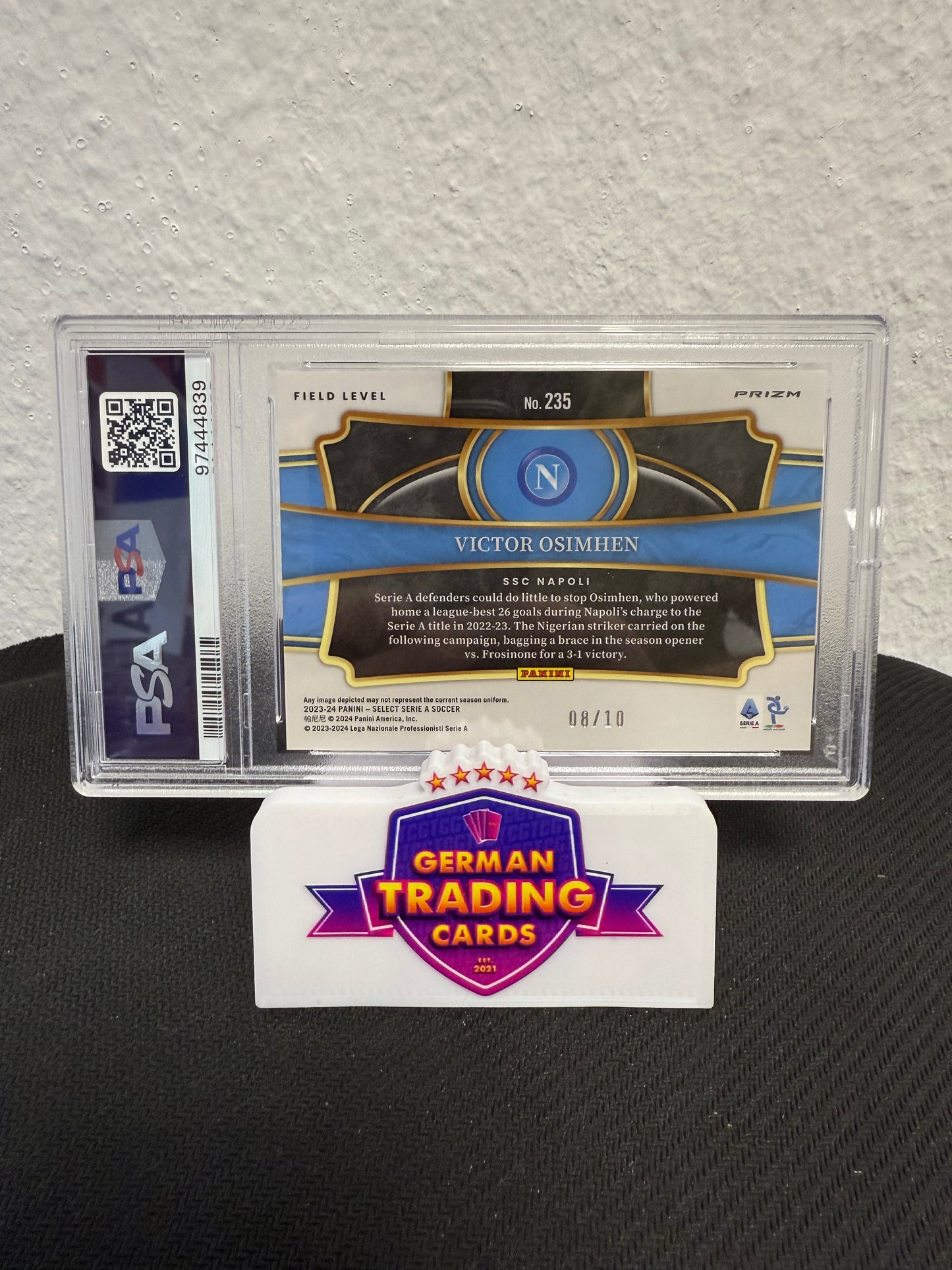 Victor Osimhen Field Level 08/10 PSA 9 - 2023-24 Panini Select Serie A