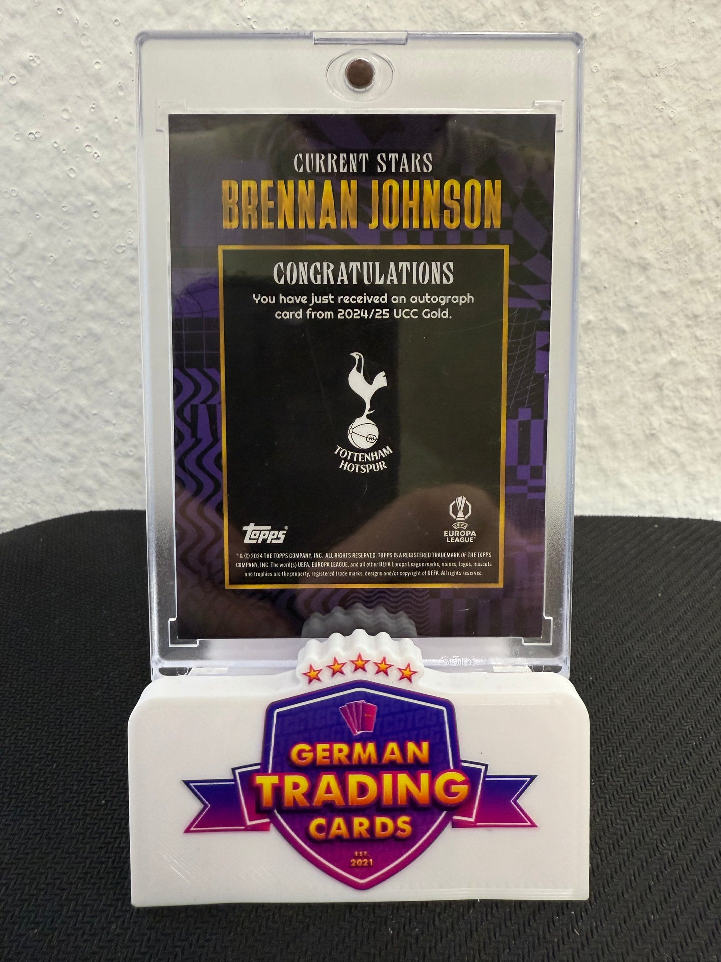 Brennan Johnson Auto 02/25- 2024-25 Topps Gold UCC