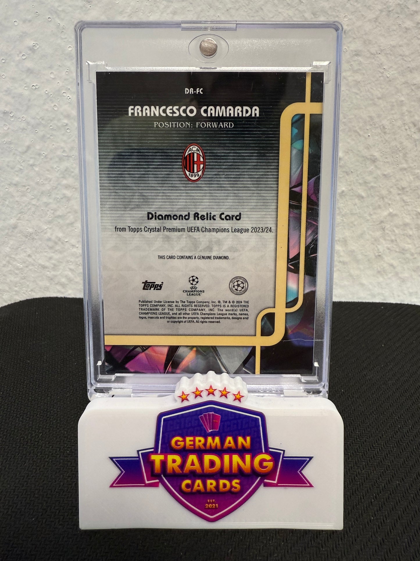 Francesco Camarda Rookie Diamond Relic 08/15 - 2023-24 Topps Crystal Premium UCL