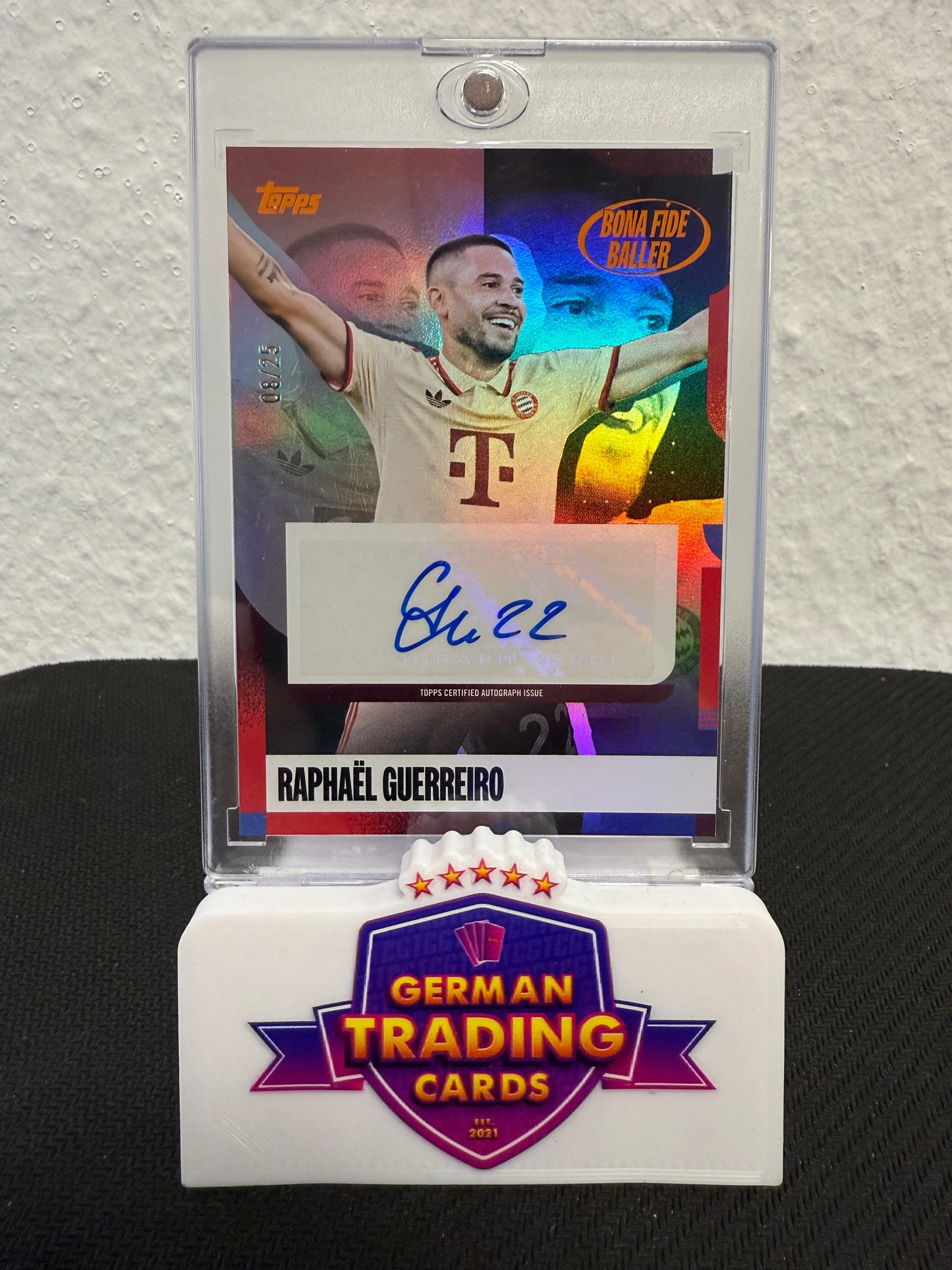 Raphael Guerreiro Bona Fide Baller Auto 08/25 - 2024-25 Topps FC Bayern Team Set