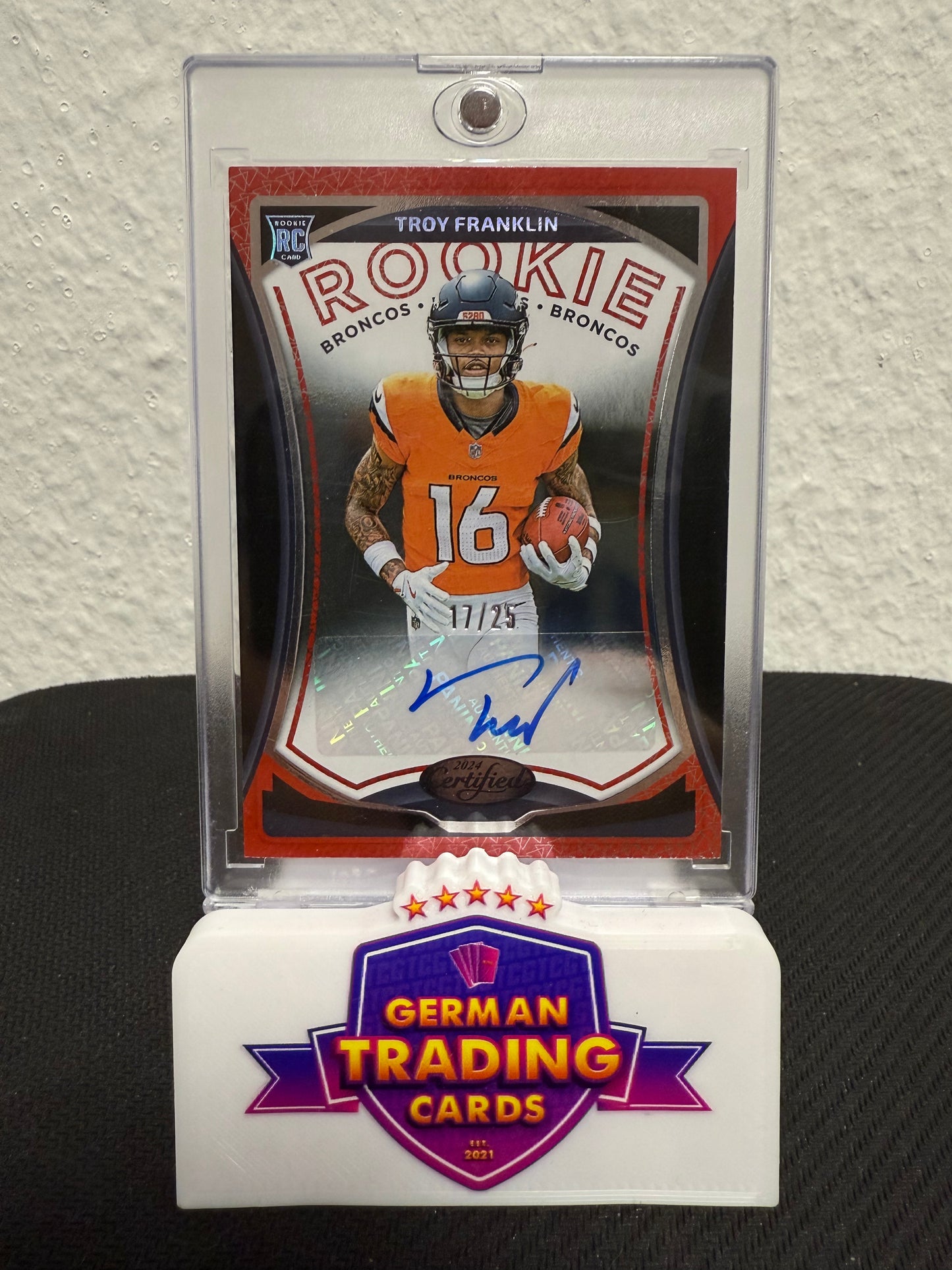 Troy Franklin Rookie Auto 17/25 - 2024 Panini Certified Football