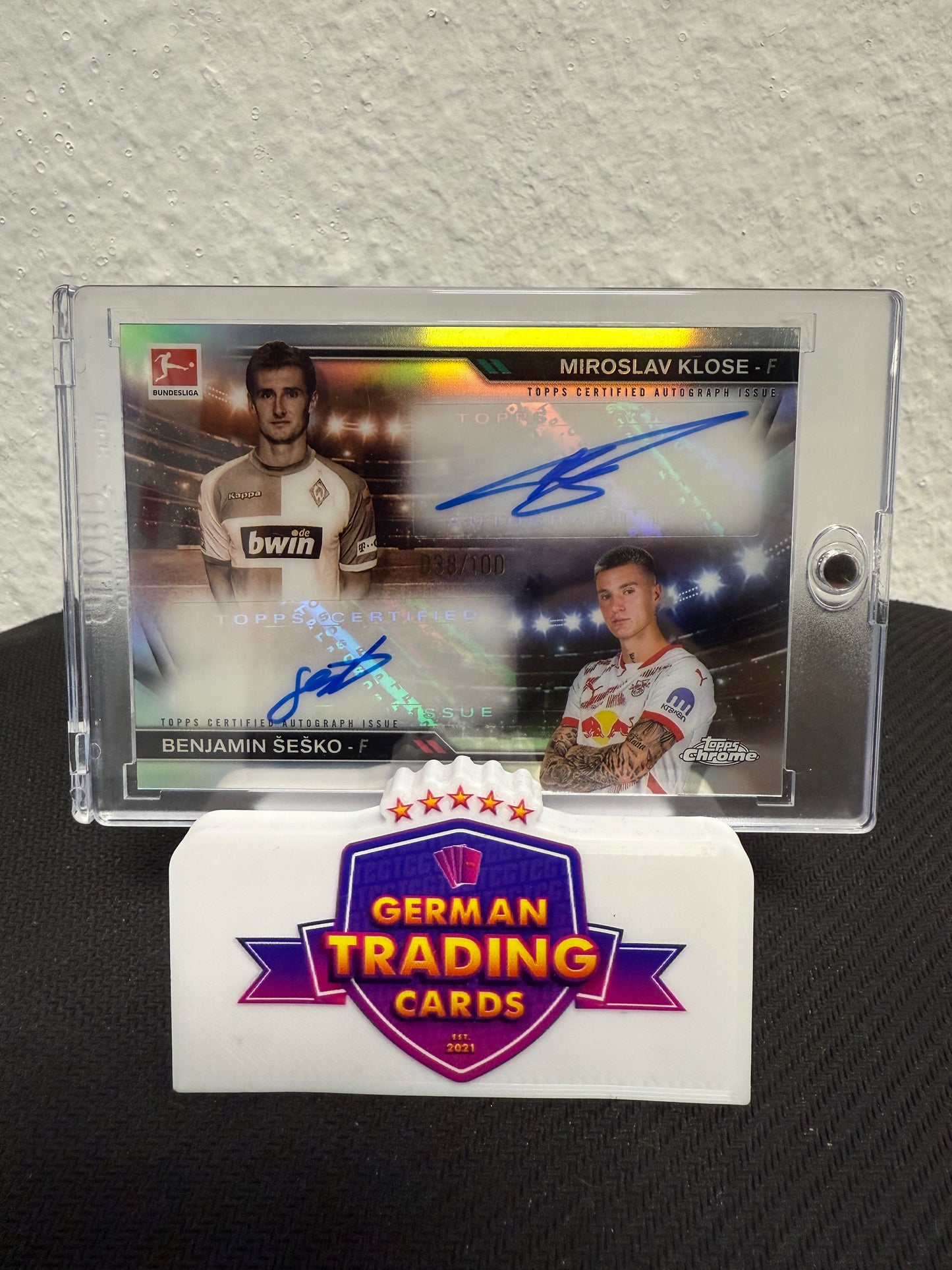 Miroslav Klose / Benjamin Sesko Dual Auto 038/100 - 2024-25 Topps Bundesliga Chrome