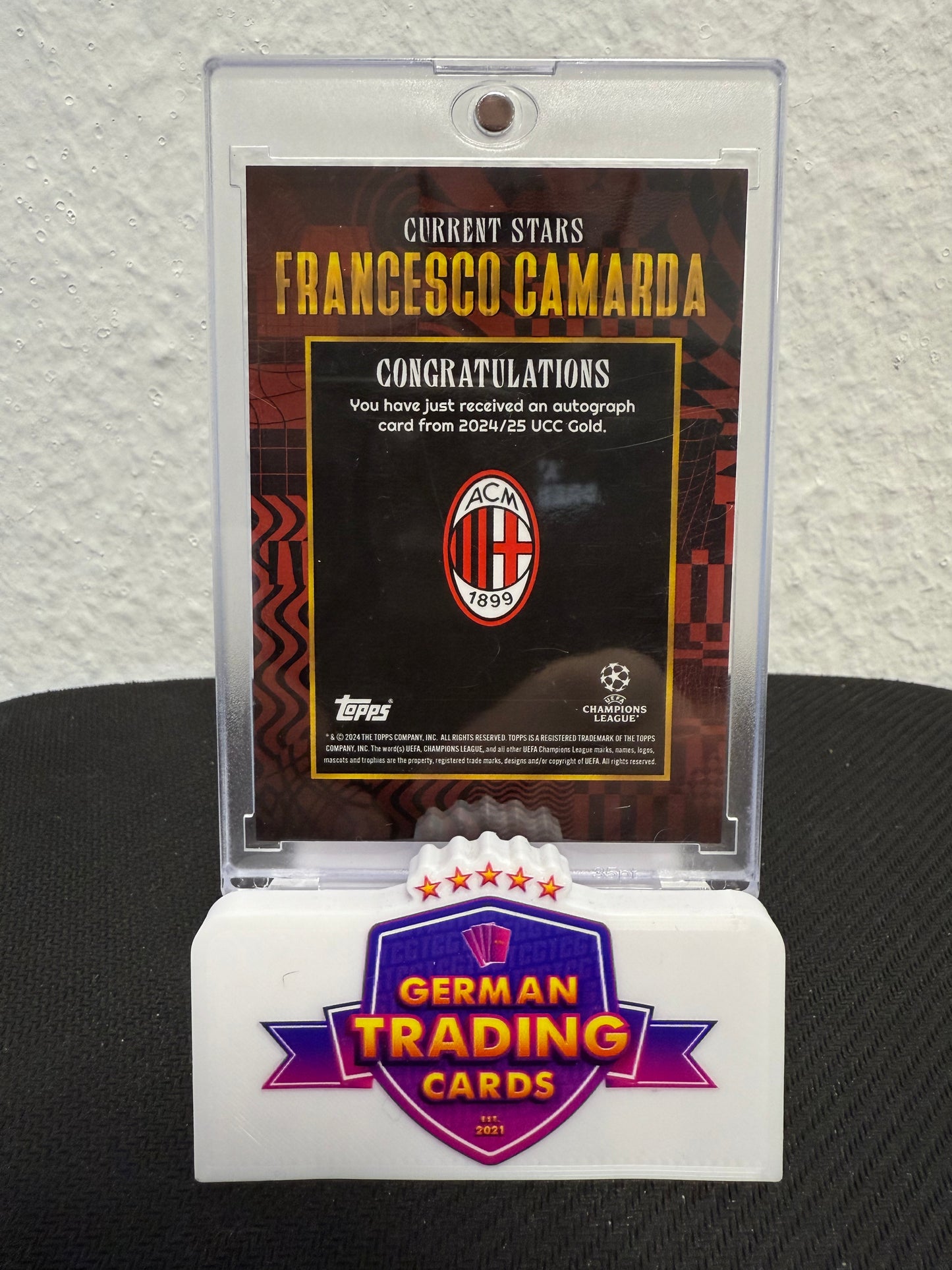 Francesco Camarda Auto 03/10 - 2024-25 Topps Gold UCC