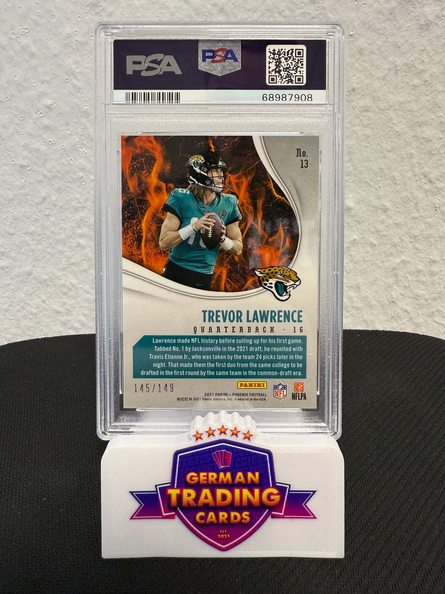 Trevor Lawrence Rookie Heat Wave 145/149 PSA 9 - 2021 Panini Phoenix Football