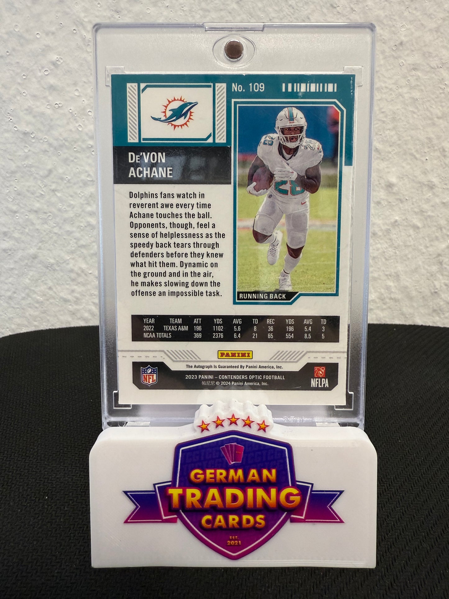 De´Von Achane Rookie Ticket - 2023 Panini Contenders Optic Football