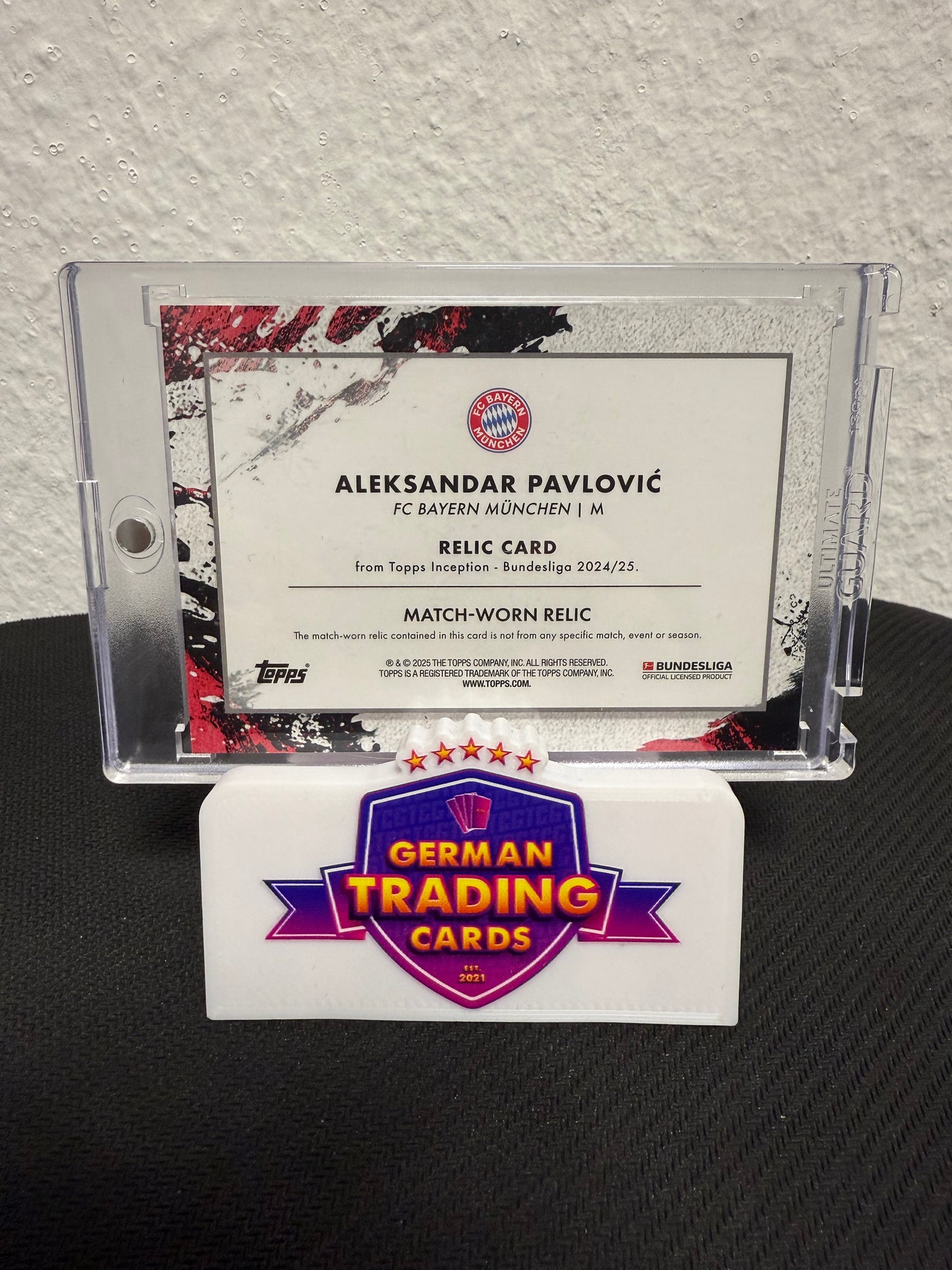 Aleksandar Pavlovic Match-Worn Jersey 25/25 - 2024-25 Topps Inception Bundesliga