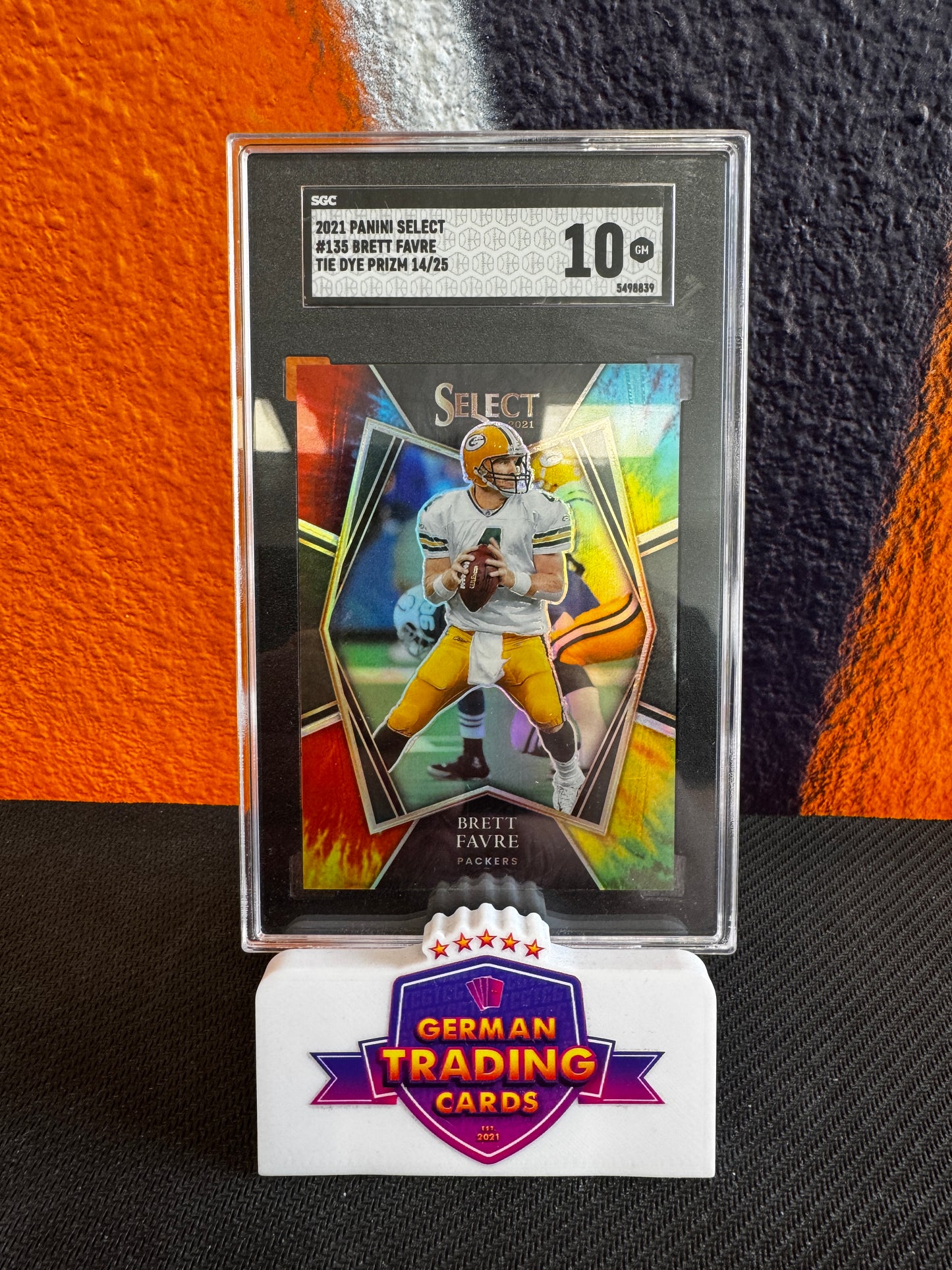 Brett Favre Tie Dye 14/25 SGC10 - Panini Select 2021