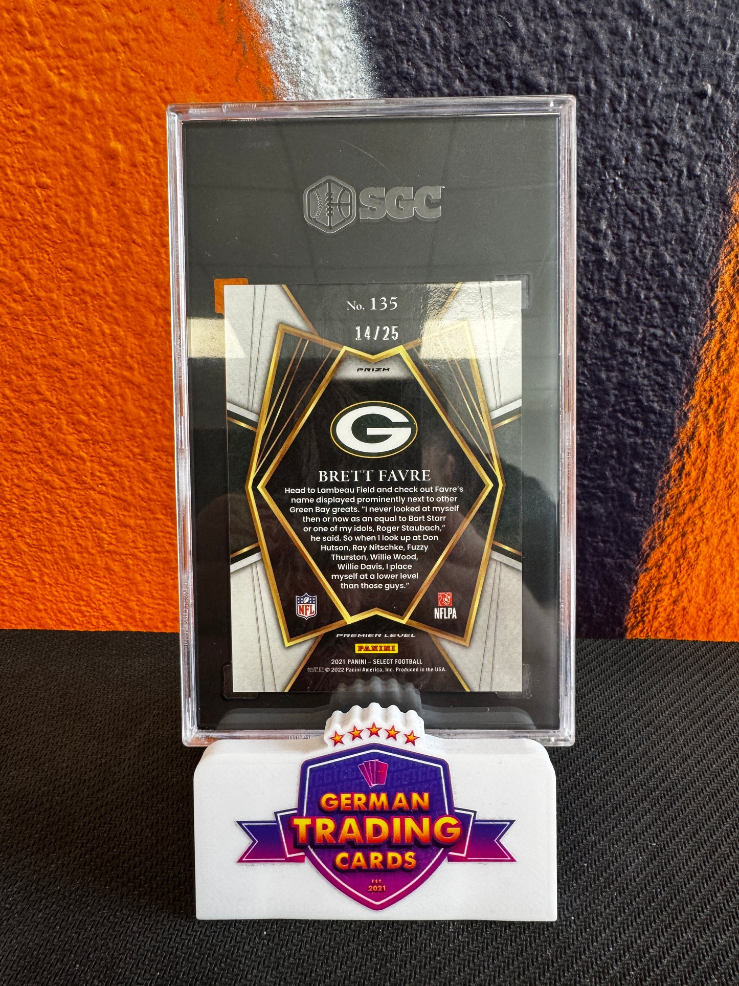 Brett Favre Tie Dye 14/25 SGC10 - Panini Select 2021