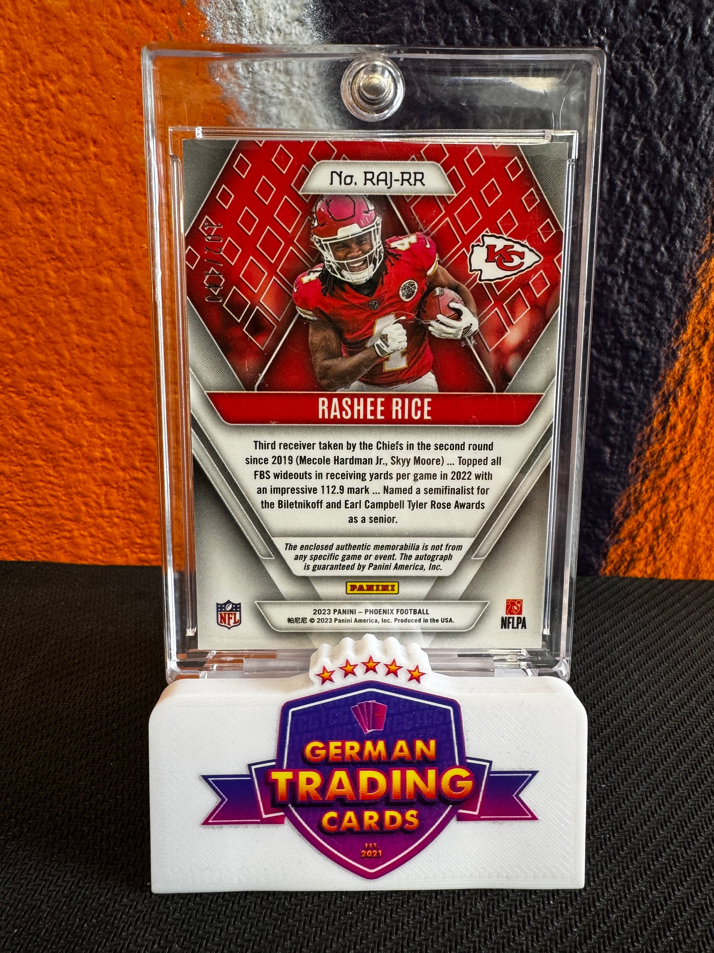 Rashee Rice Rookie Jersey Auto 102/149 - Panini Phoenix 2023