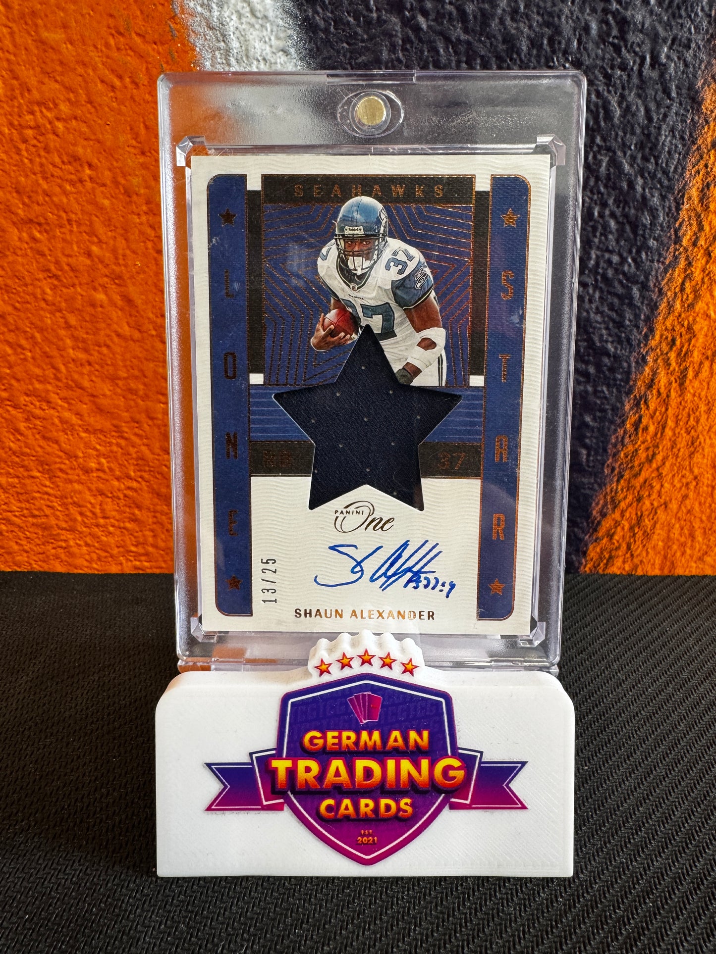 Shaun Alexander Patch Auto 13/25 - Panini One 2022