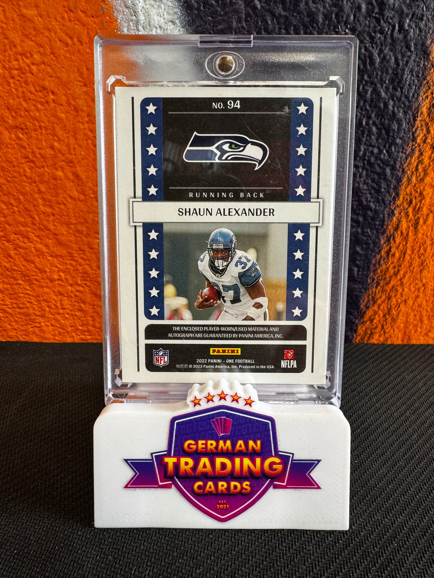 Shaun Alexander Patch Auto 13/25 - Panini One 2022