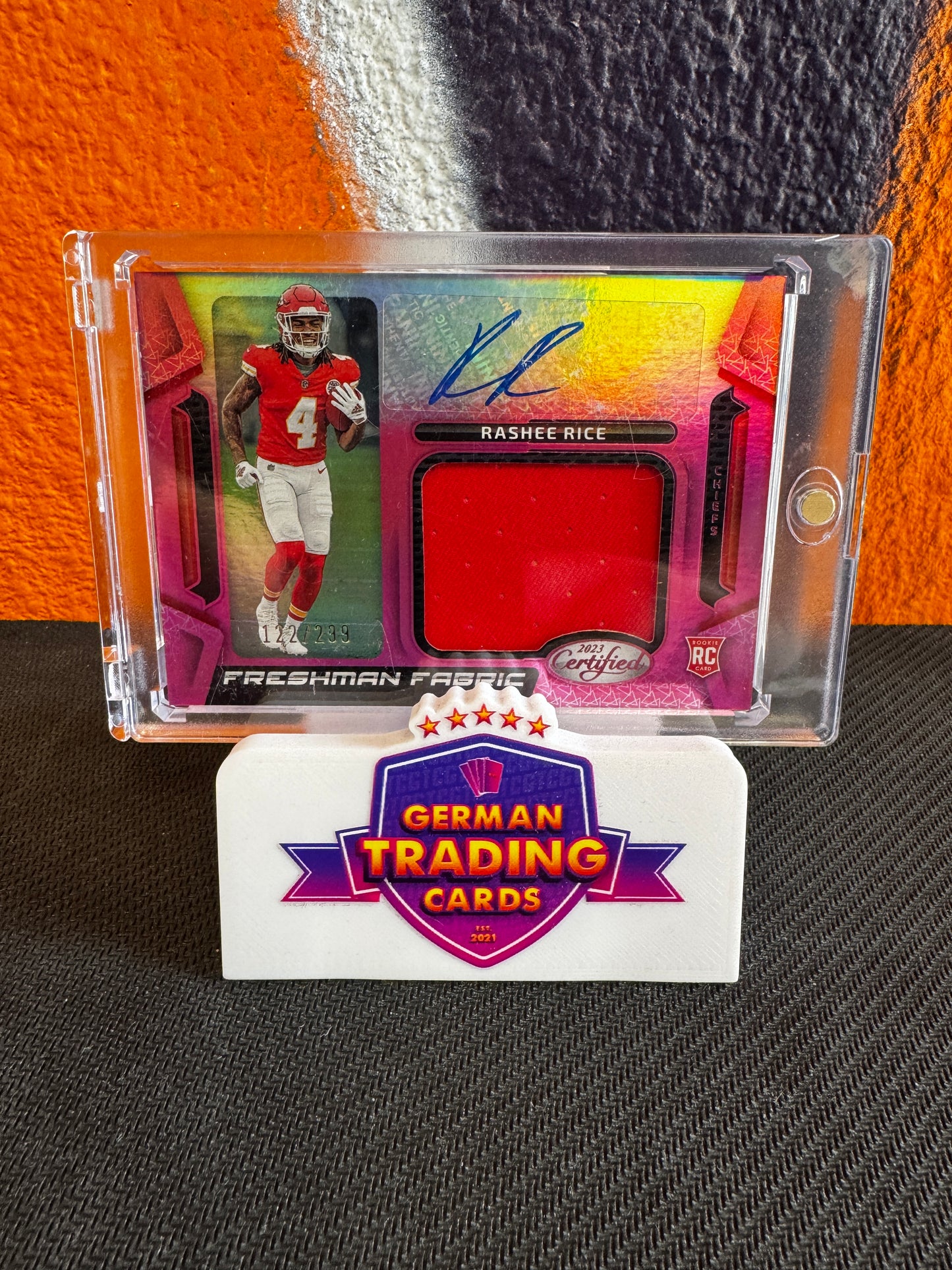 Rashee Rice Rookie Freshman Fabrics Auto 122/299 - Panini Certified 2023