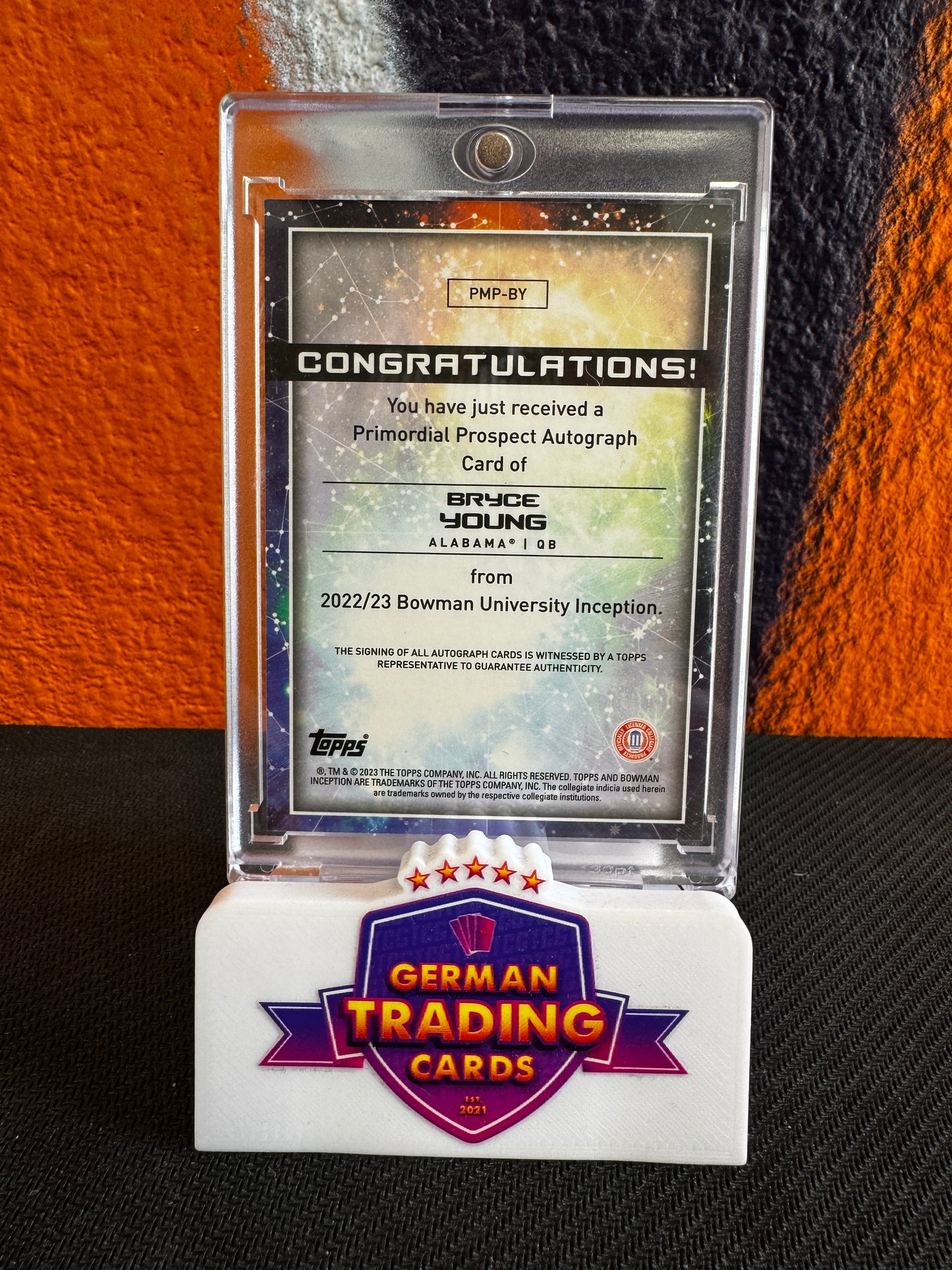 Bryce Young Auto 70/99 - Bowman U Inception 2022/23