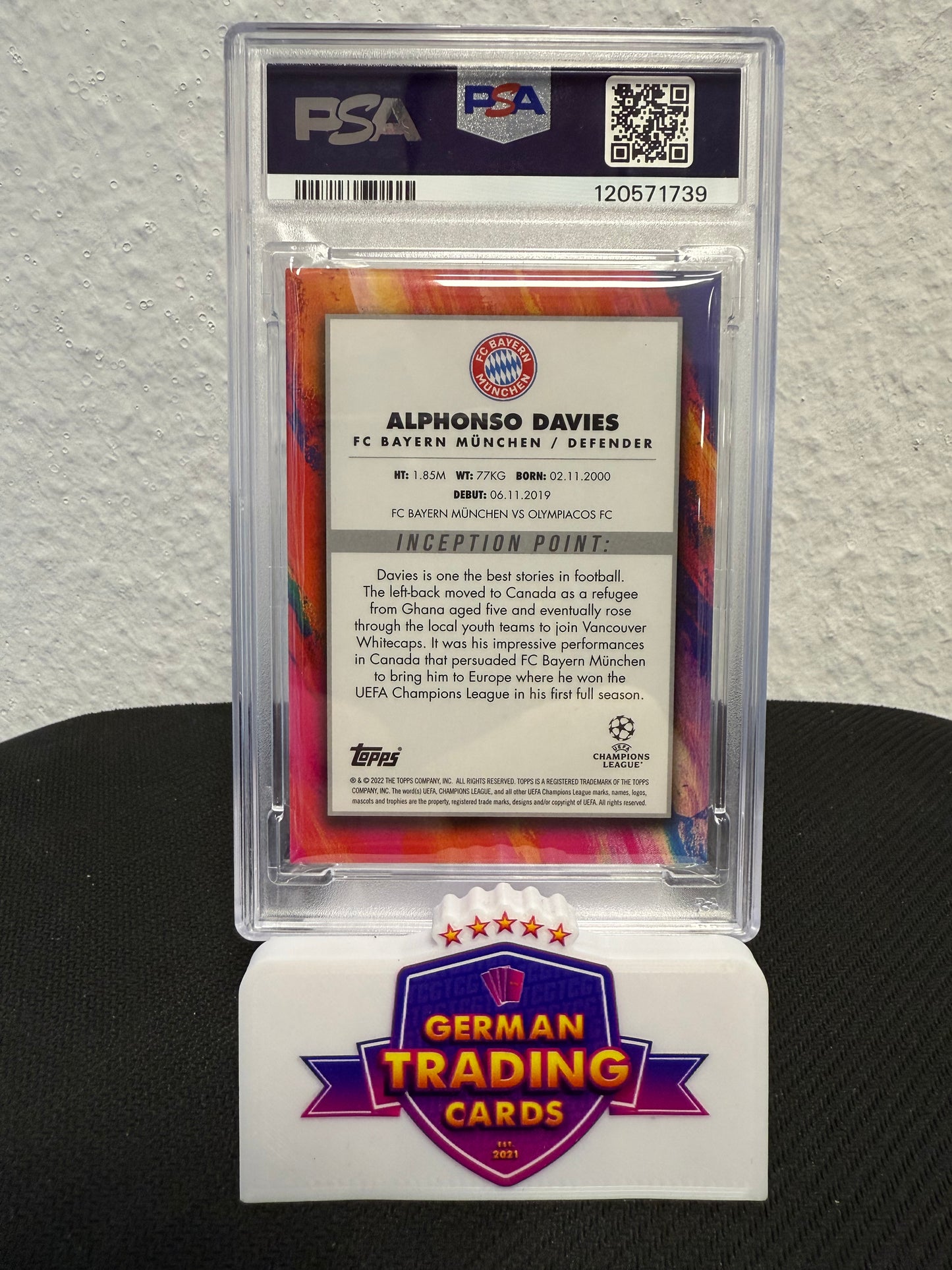 Alphonso Davies First XI 05/10 PSA 9 - 2021-22 Topps Inception UCL