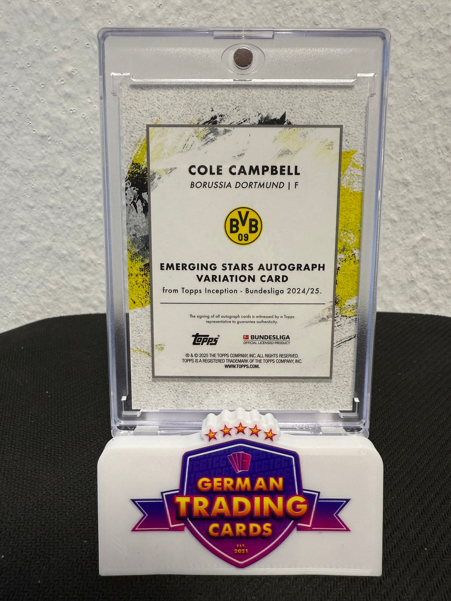 Cole Campbell Rookie Auto 17/49- 2024-25 Topps Inception Bundesliga