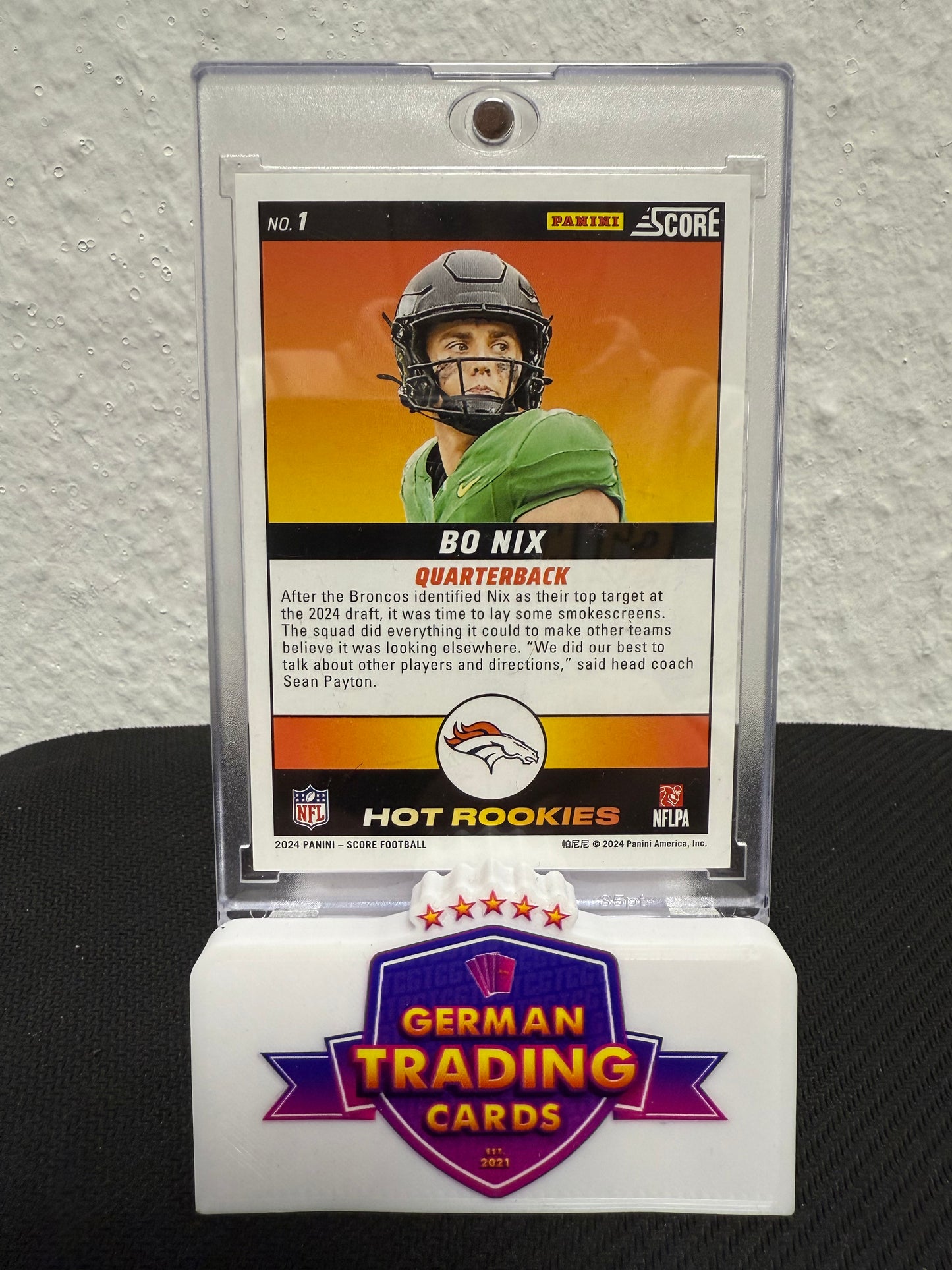 Bo Nix Hot Rookies 27/50 - 2024 Panini Score Football
