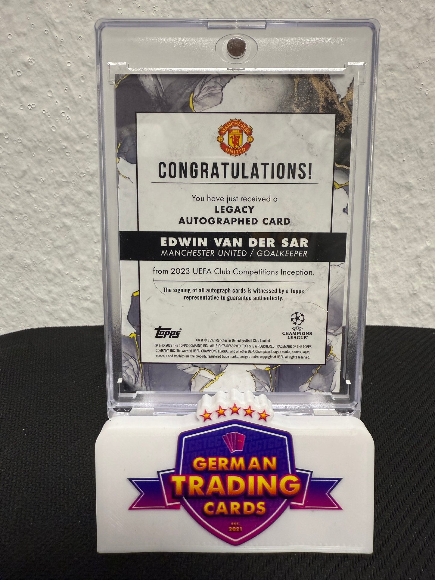Edwin van der Saar Legacy Auto - 2023 Topps Inception UCC