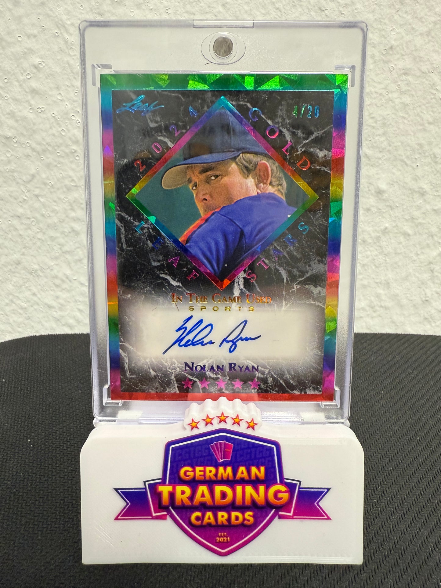 Nolan Ryan 2024 Gold Leaf Stars Auto 4/20 - 2024 Leaf In the Game Used
