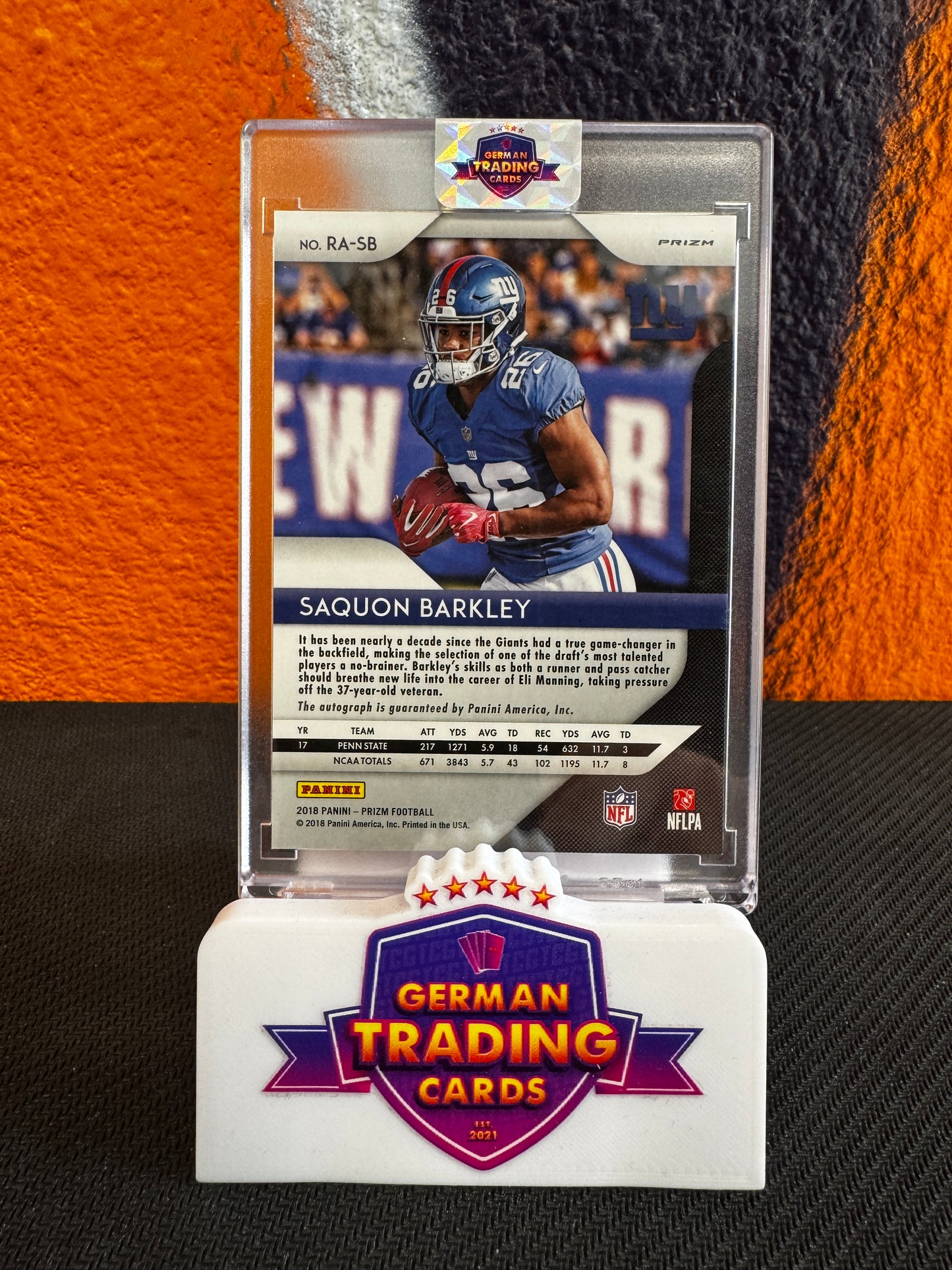 Saquon Barkley Rookie Auto Silver - Panini Prizm 2018
