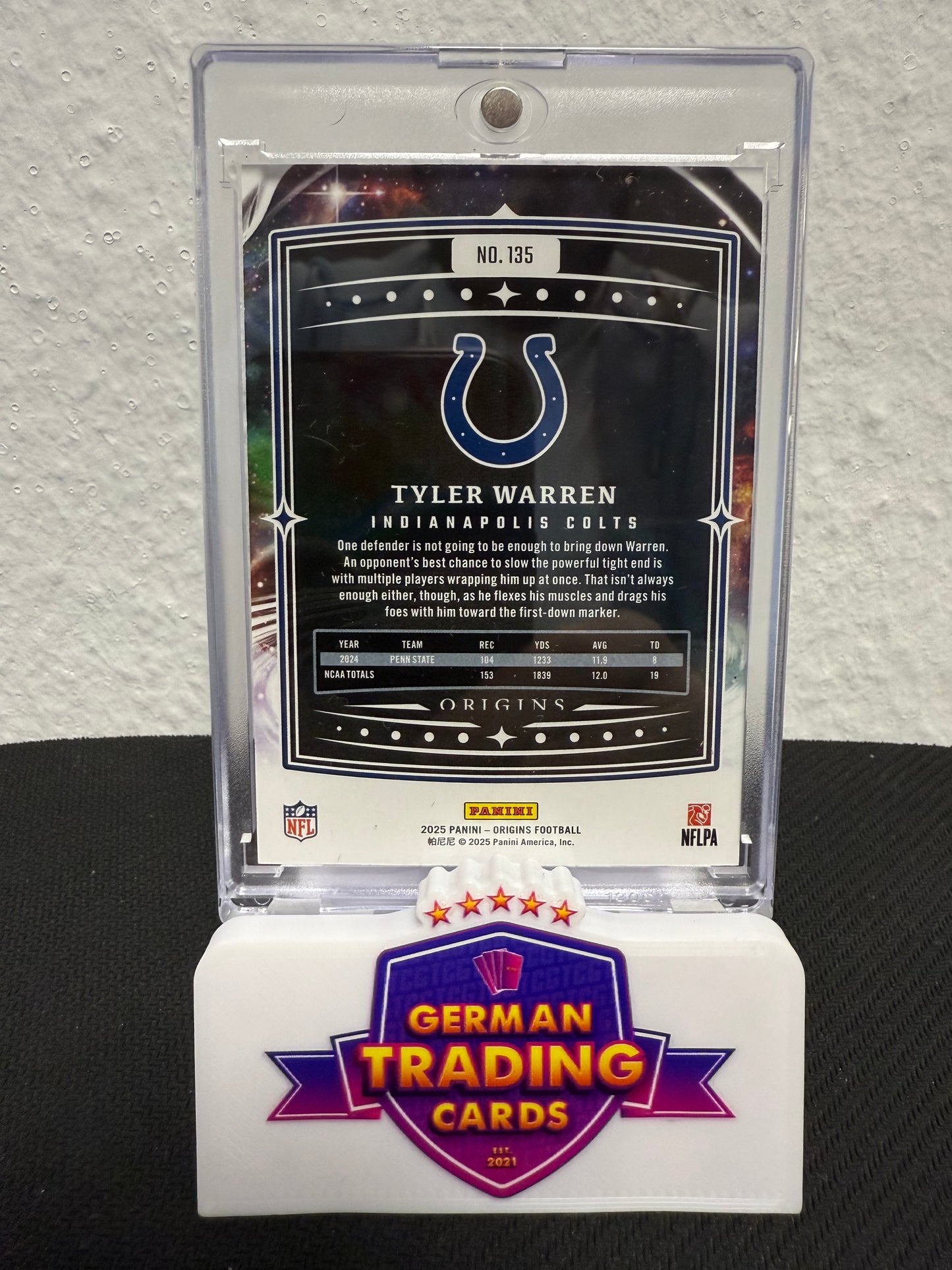 Tyler Warren Rookie 079/199 - 2025 Panini Origins Football