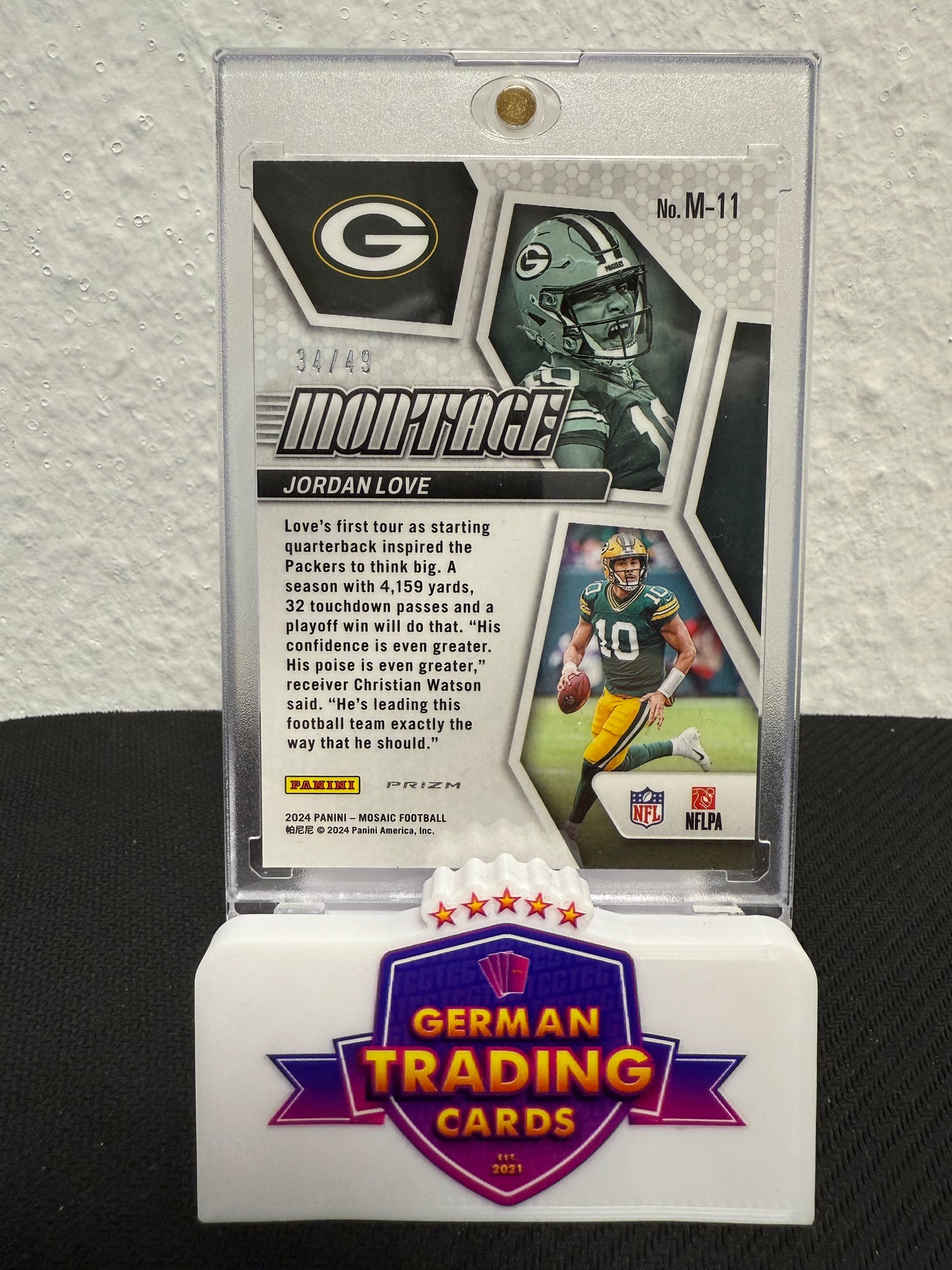 Jordan Love Montage 34/49 - 2024 Panini Mosaic Football