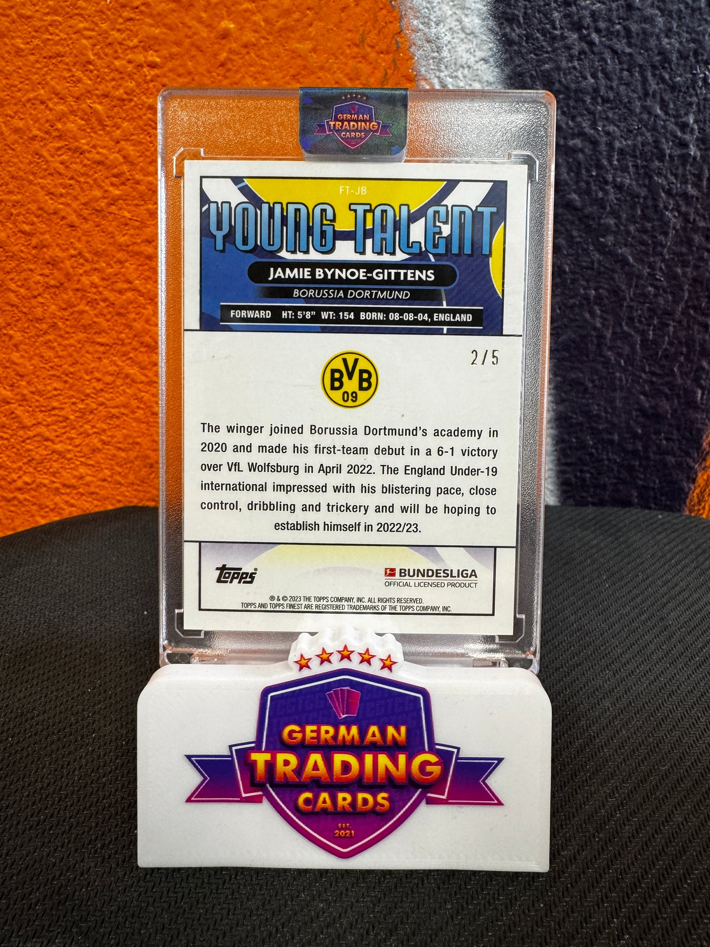 Jamie Bynoe-Gittens Rookie Young Talent 2/5 - Topps Chrome Bundesliga 2022/23