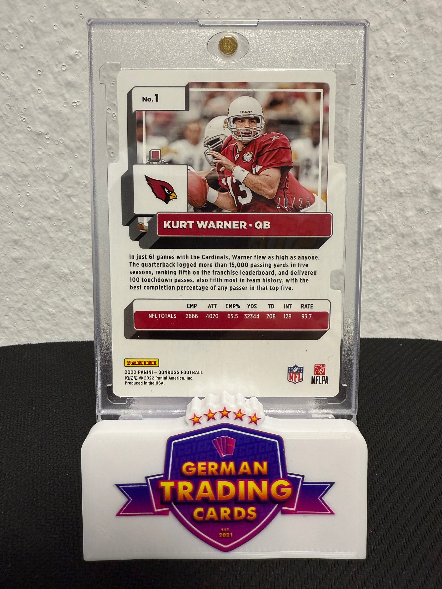 Kurt Warner Die-Cut 20/25 - 2022 Panini Donruss Football