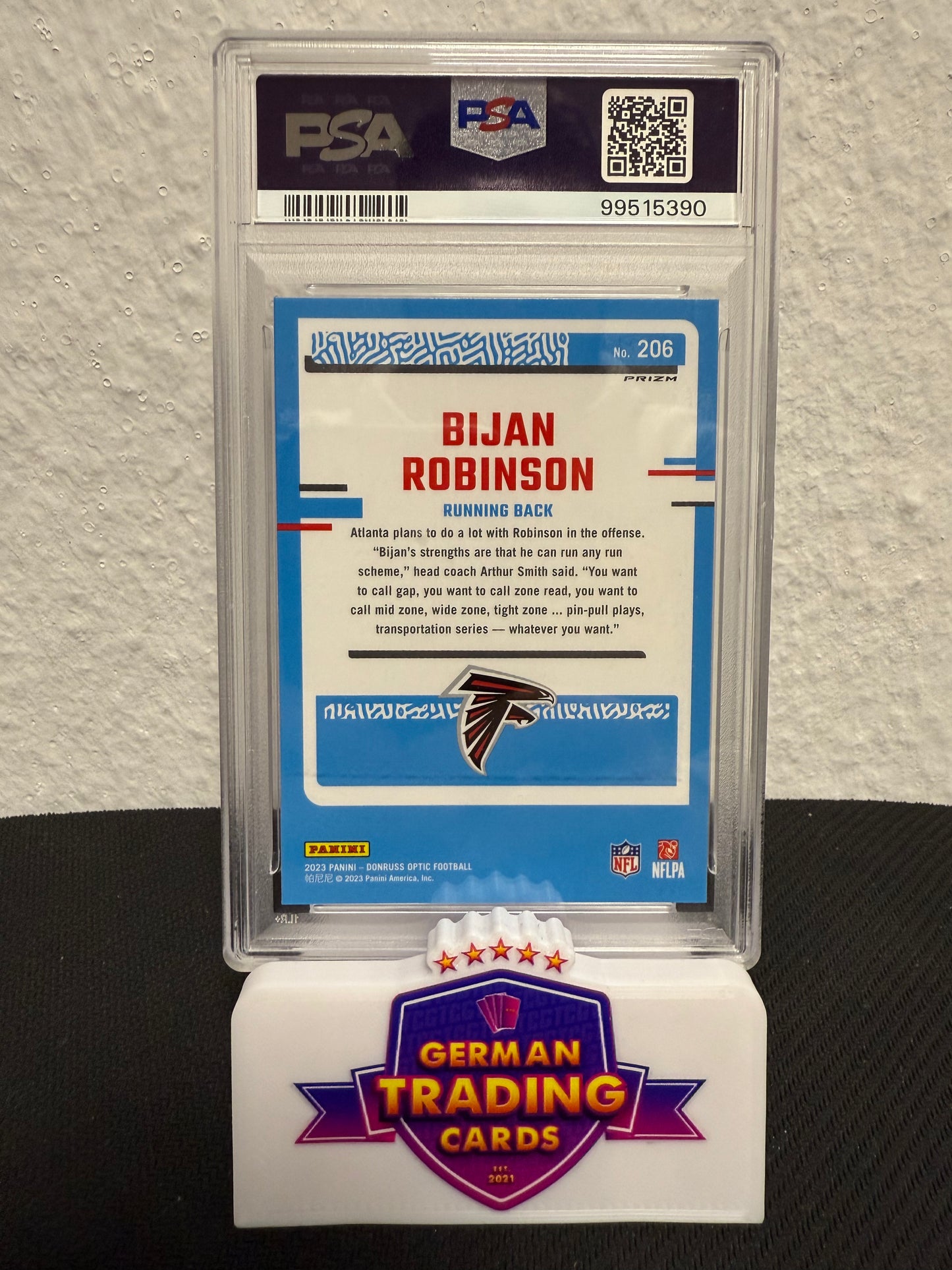Bijan Robinson Rookie Green Velocity PSA 10 - 2023 Panini Donruss Optic Football