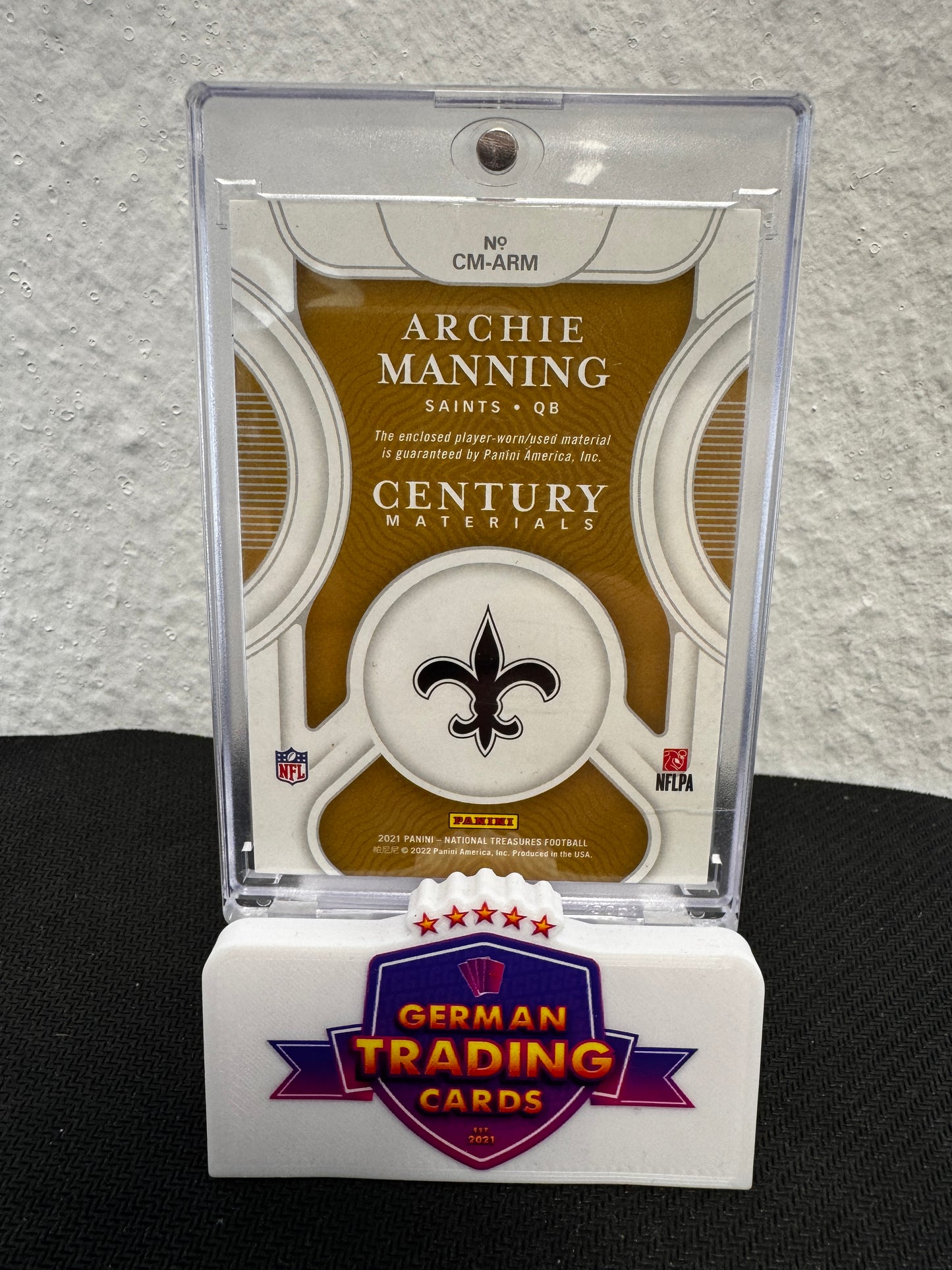 Archie Manning Player-Worn Patch 33/49 - Panini National Treasures 2021