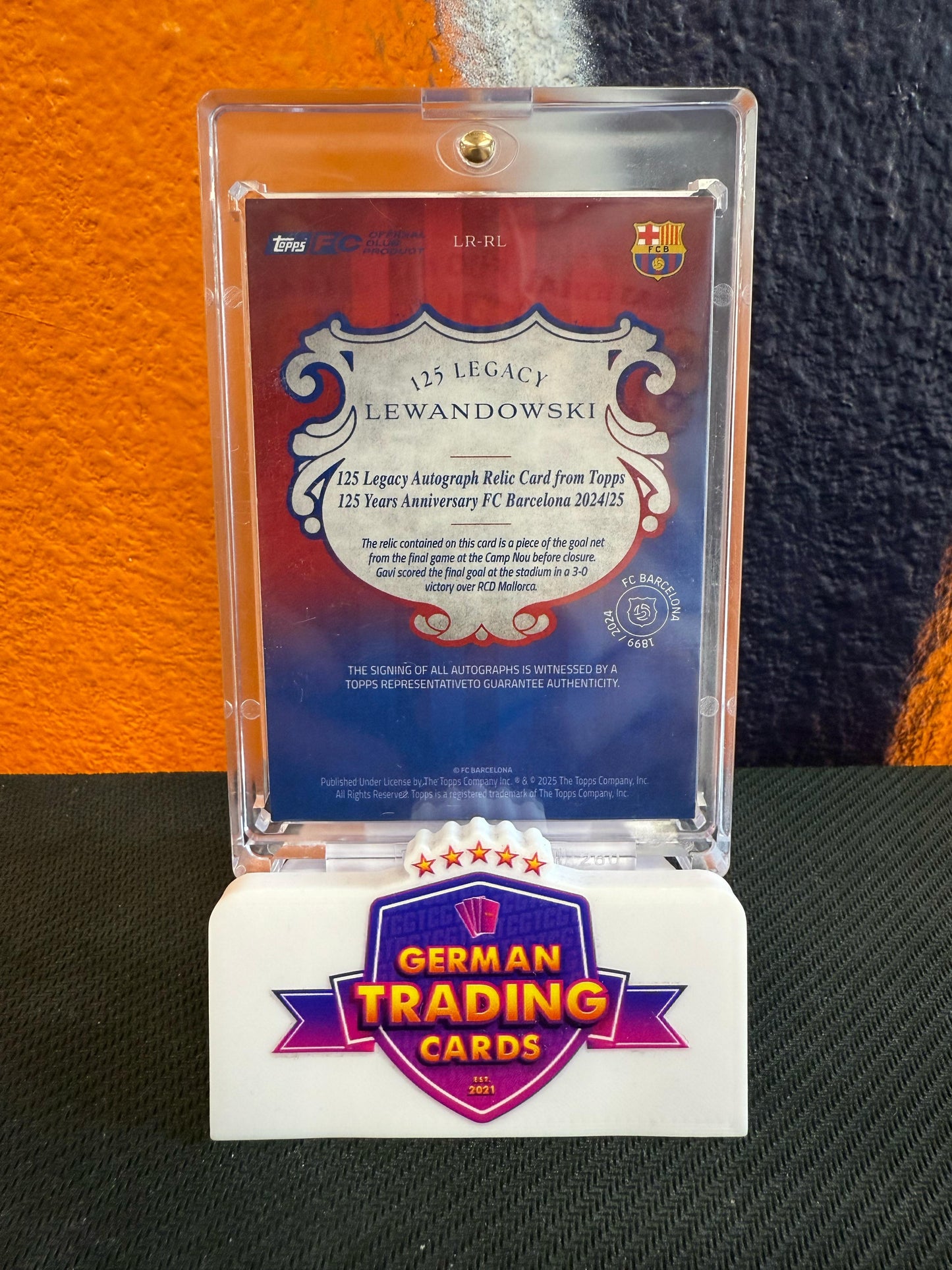 Robert Lewandowski Net Relic Auto 07/10 - Topps 125 Years Anniversary FC Barcelona 2024-25
