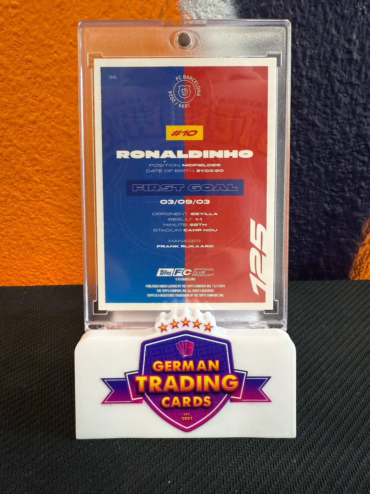 Ronaldinho First Goal Red 4/5 - Topps 125 Years Anniversary FC Barcelona 2024-25