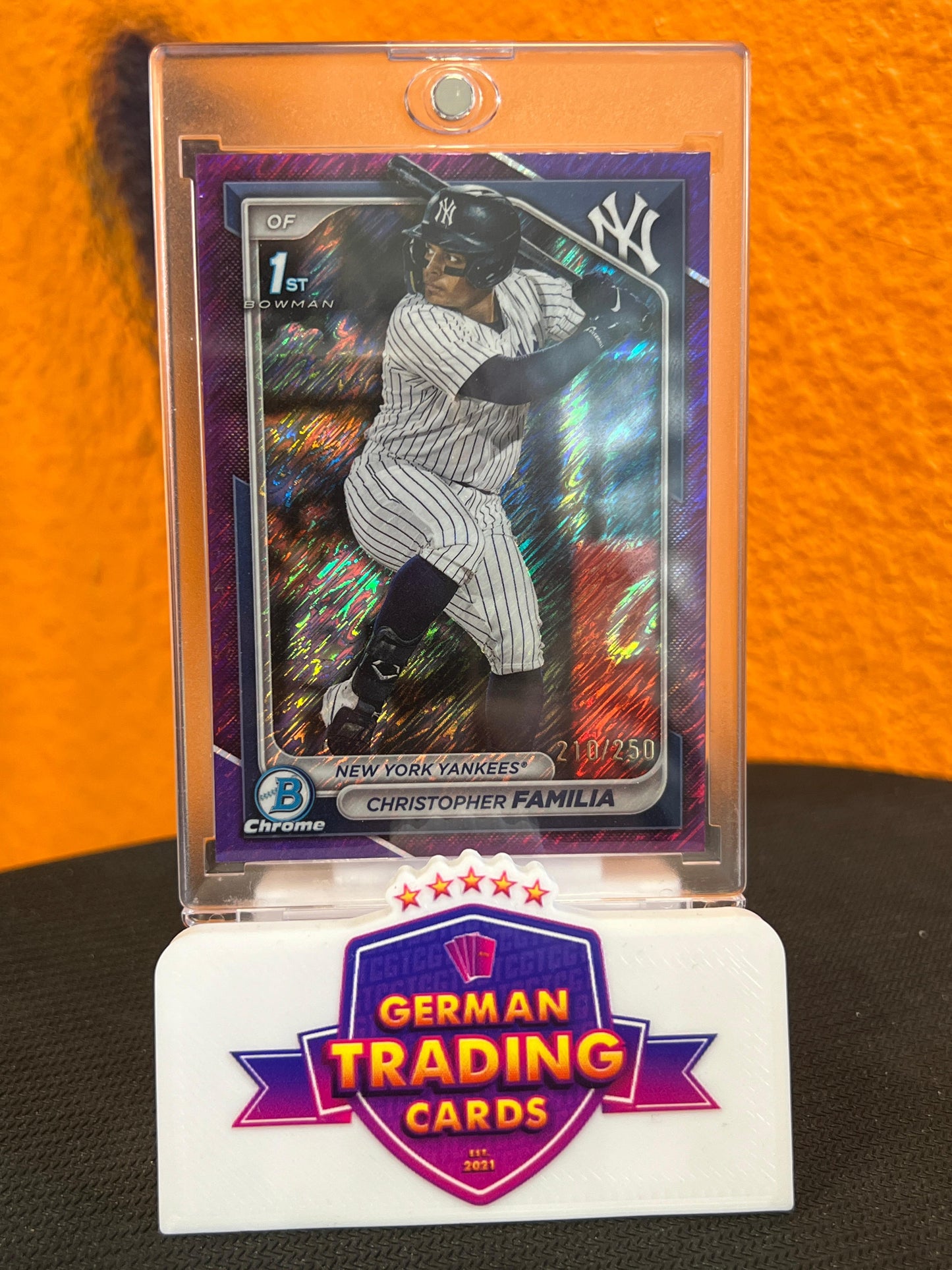 Christopher Familia 1st Bowman Purple Shimmer 210/250 - Topps Bowman Chrome 2023