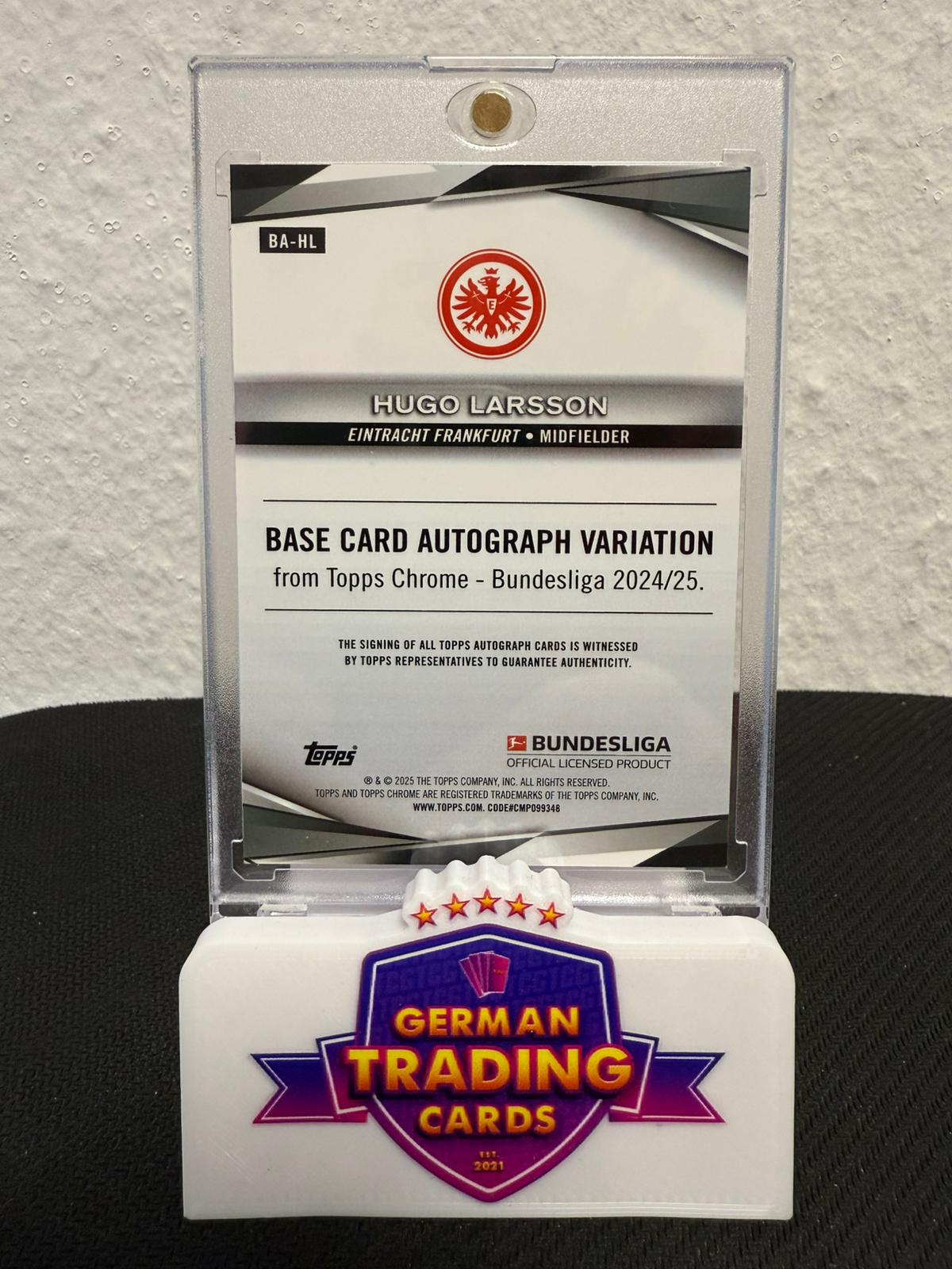 Hugo Larsson Auto 27/50 - 2024-25 Topps Chrome Bundesliga